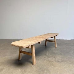 Vintage Elm Wood Coffee Table or Wide Seat Bench