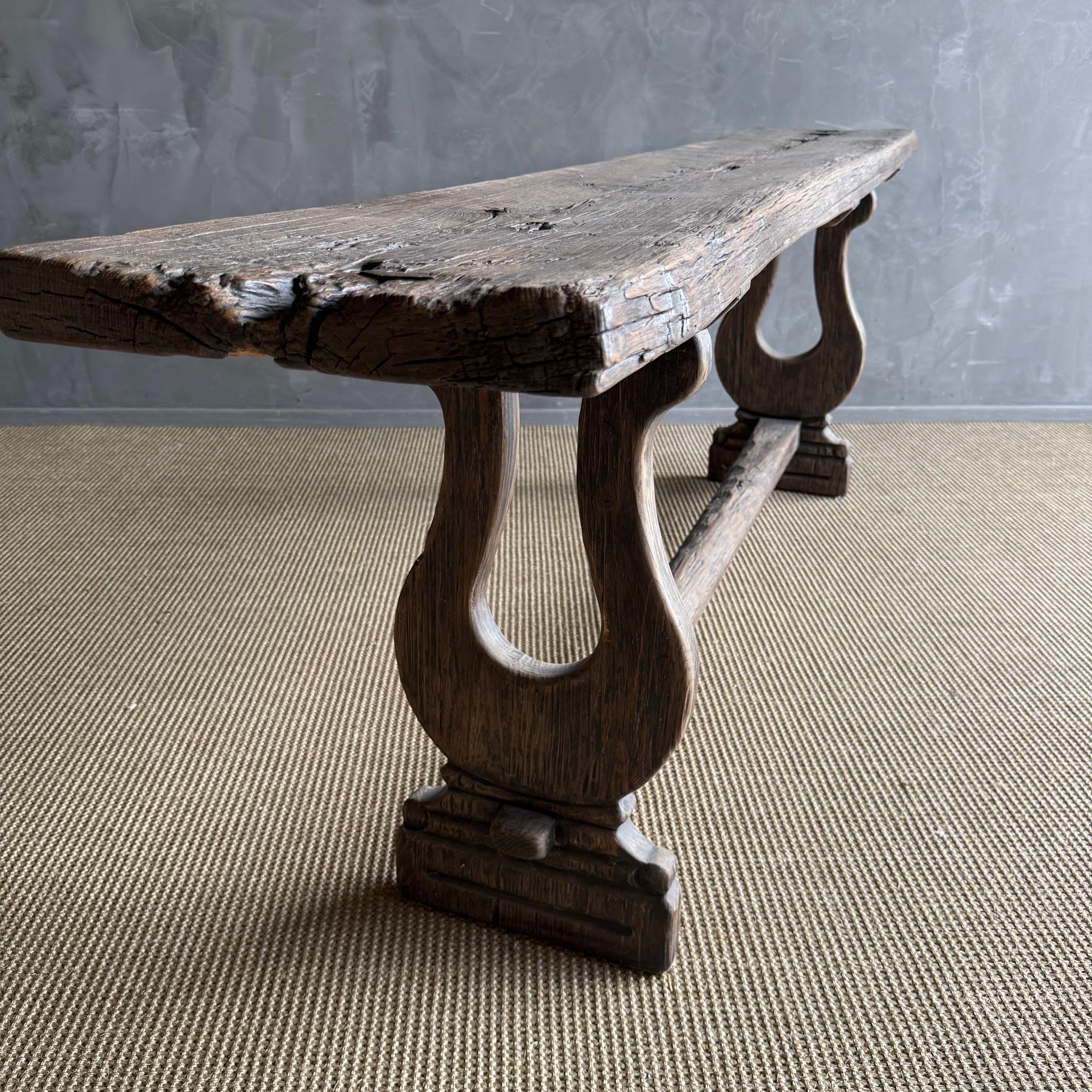 Vintage Elm Wood Console 97