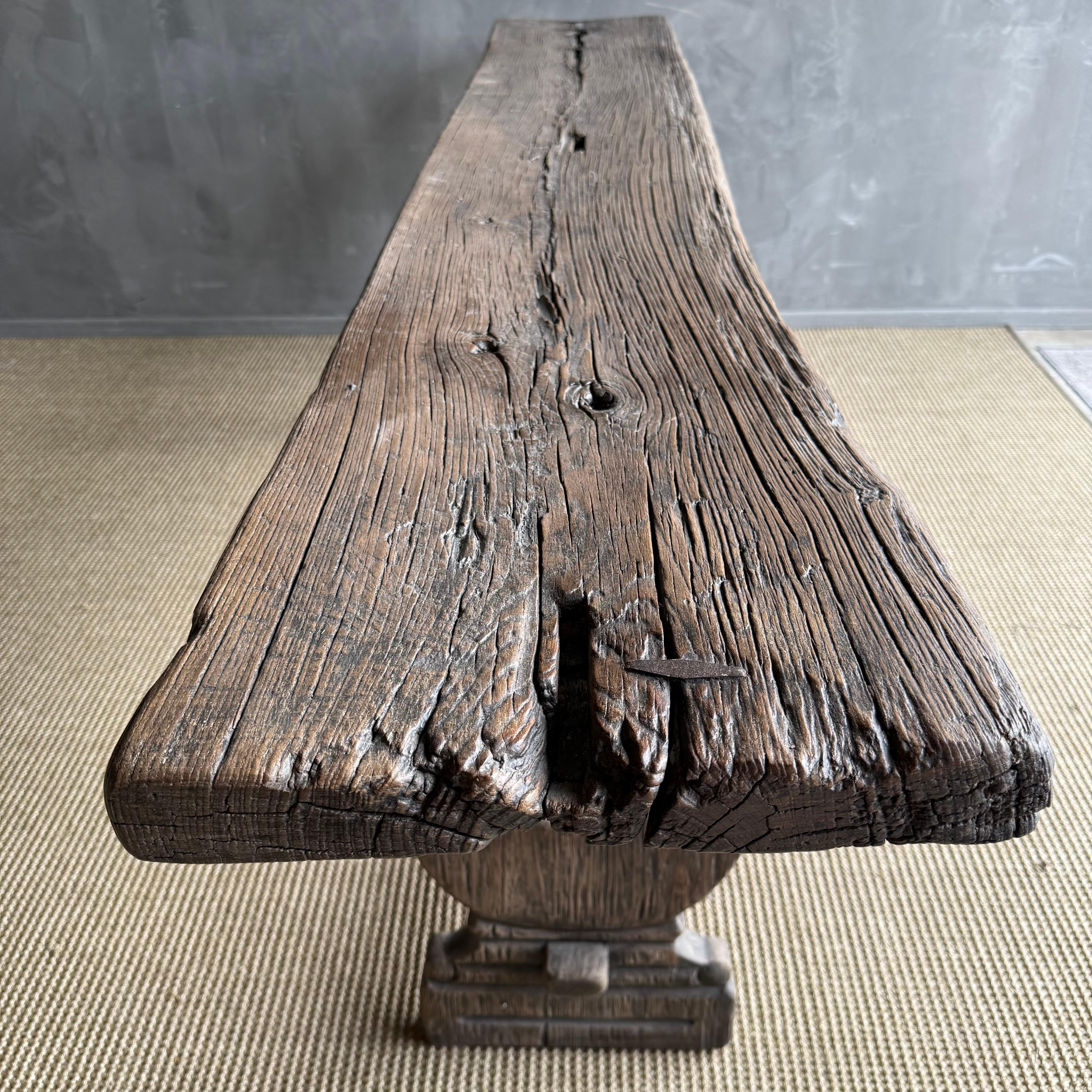 Vintage Elm Wood Console 97