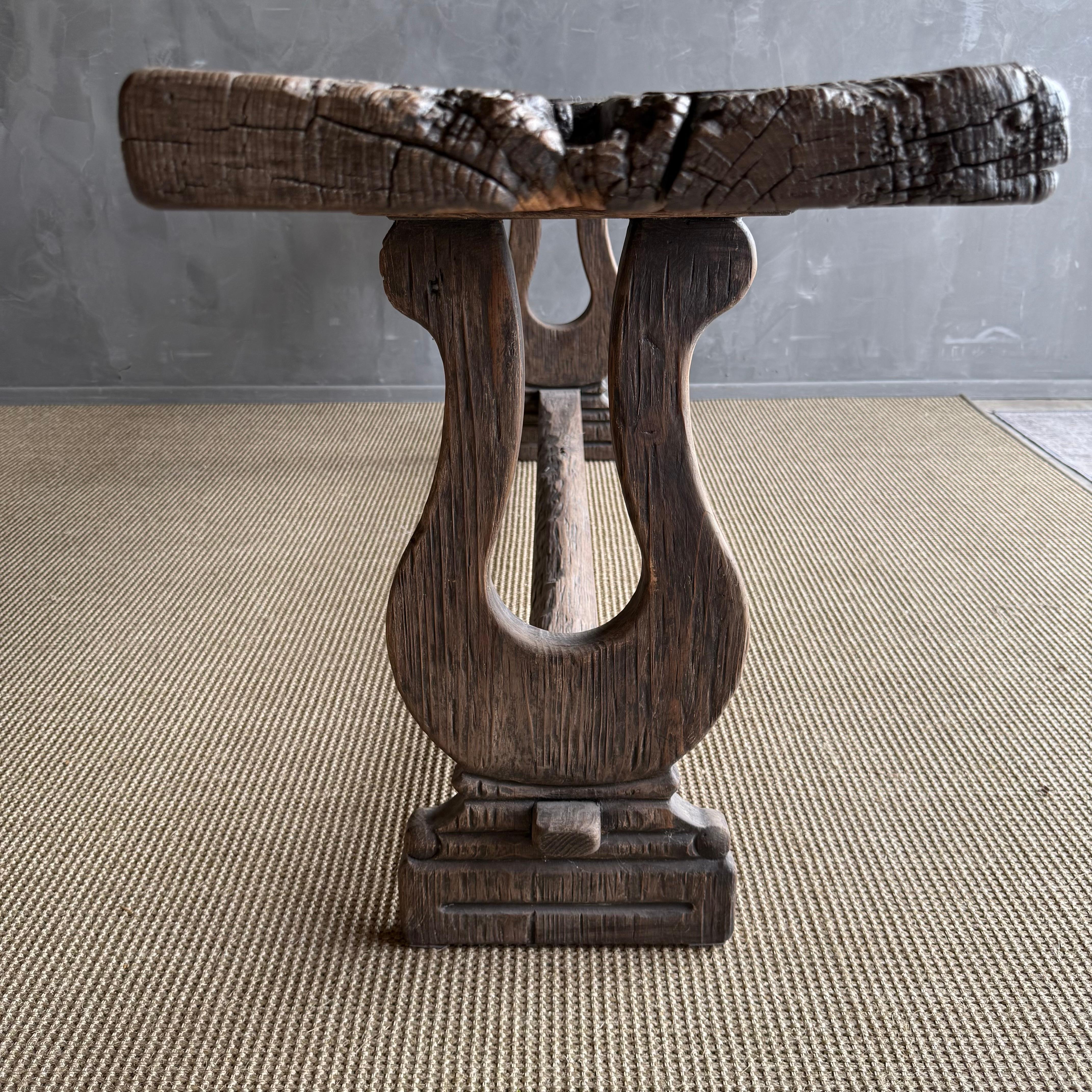 Vintage Elm Wood Console 97