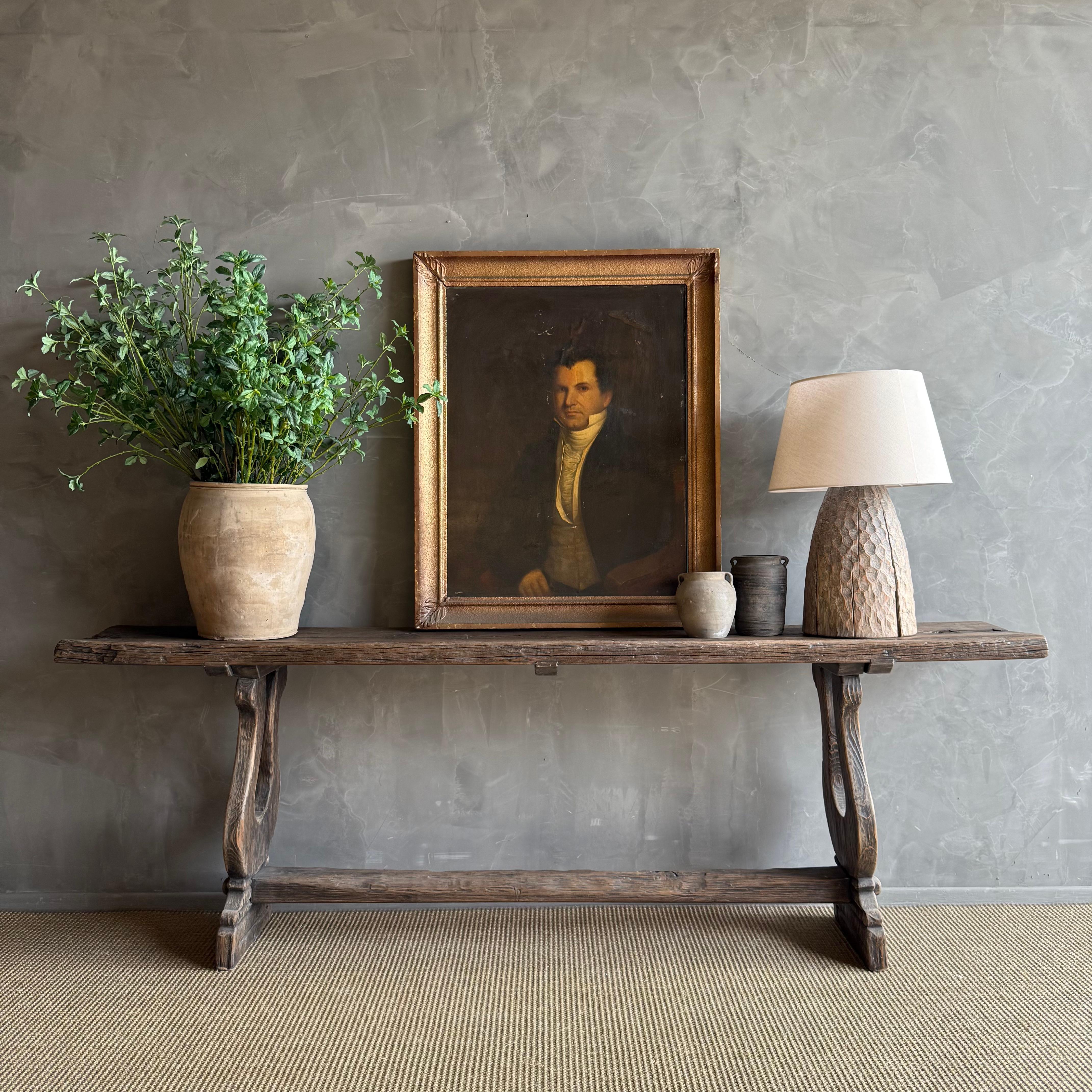 Vintage Elm Wood Console 97