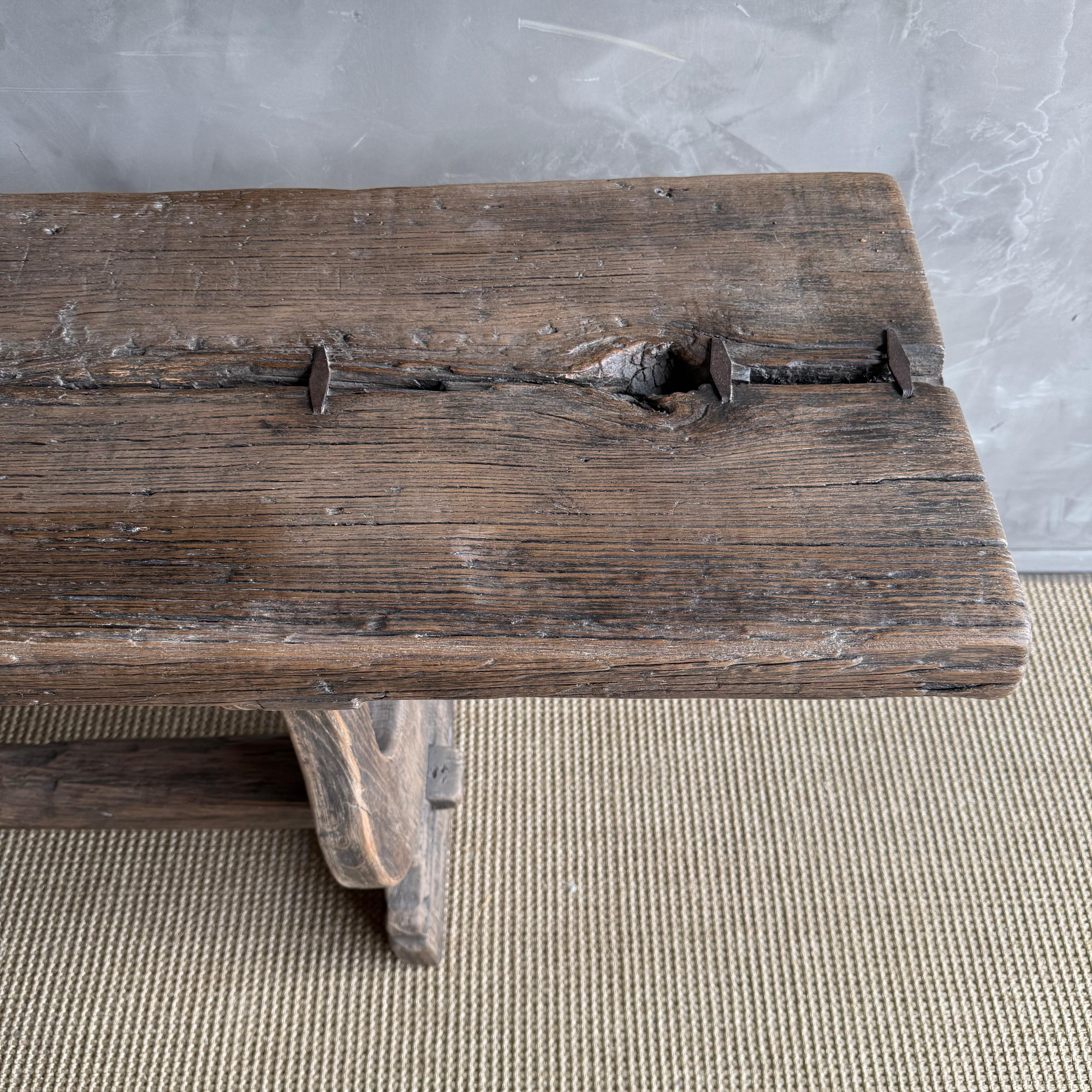 Vintage Elm Wood Console 97