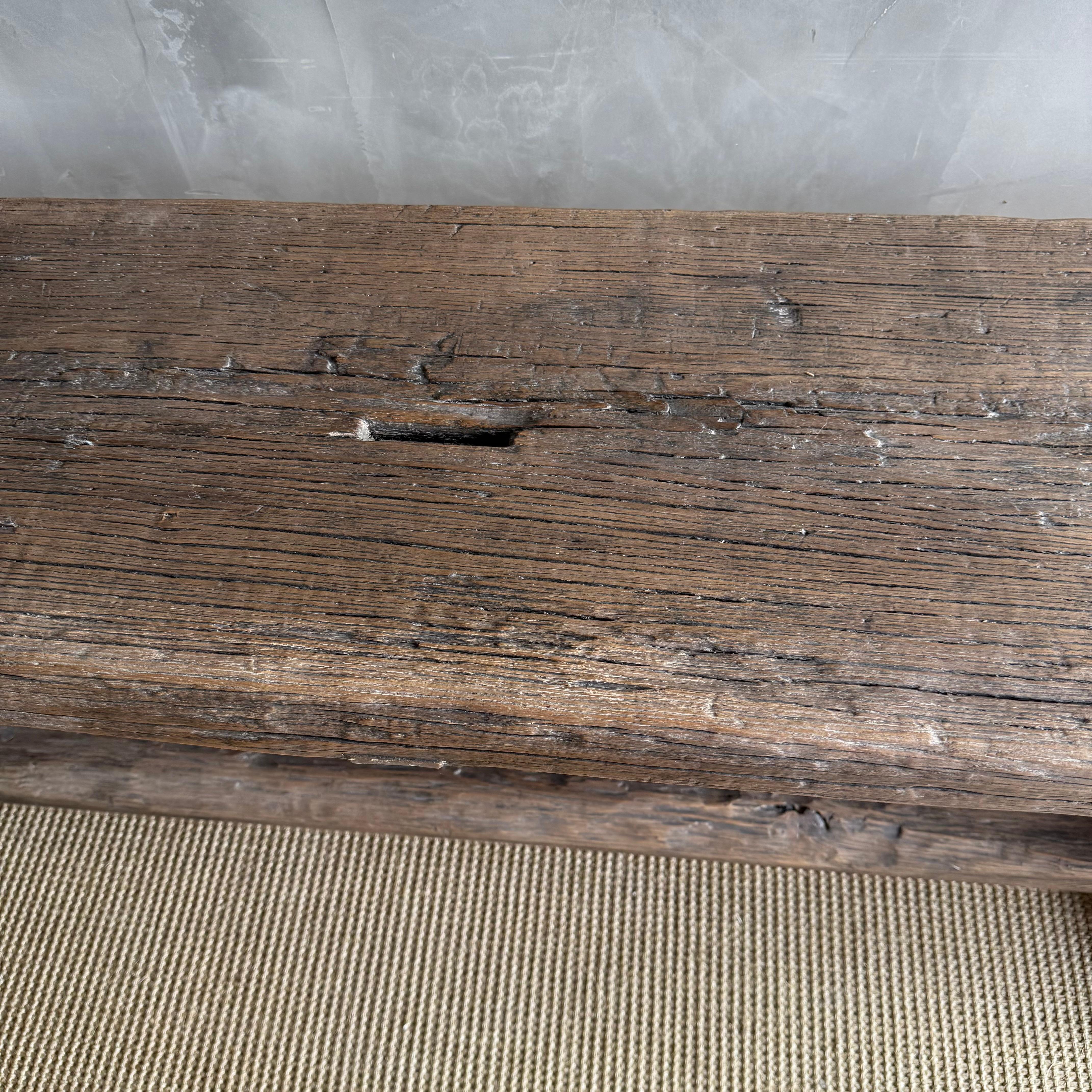 20th Century Vintage Elm Wood Console 97