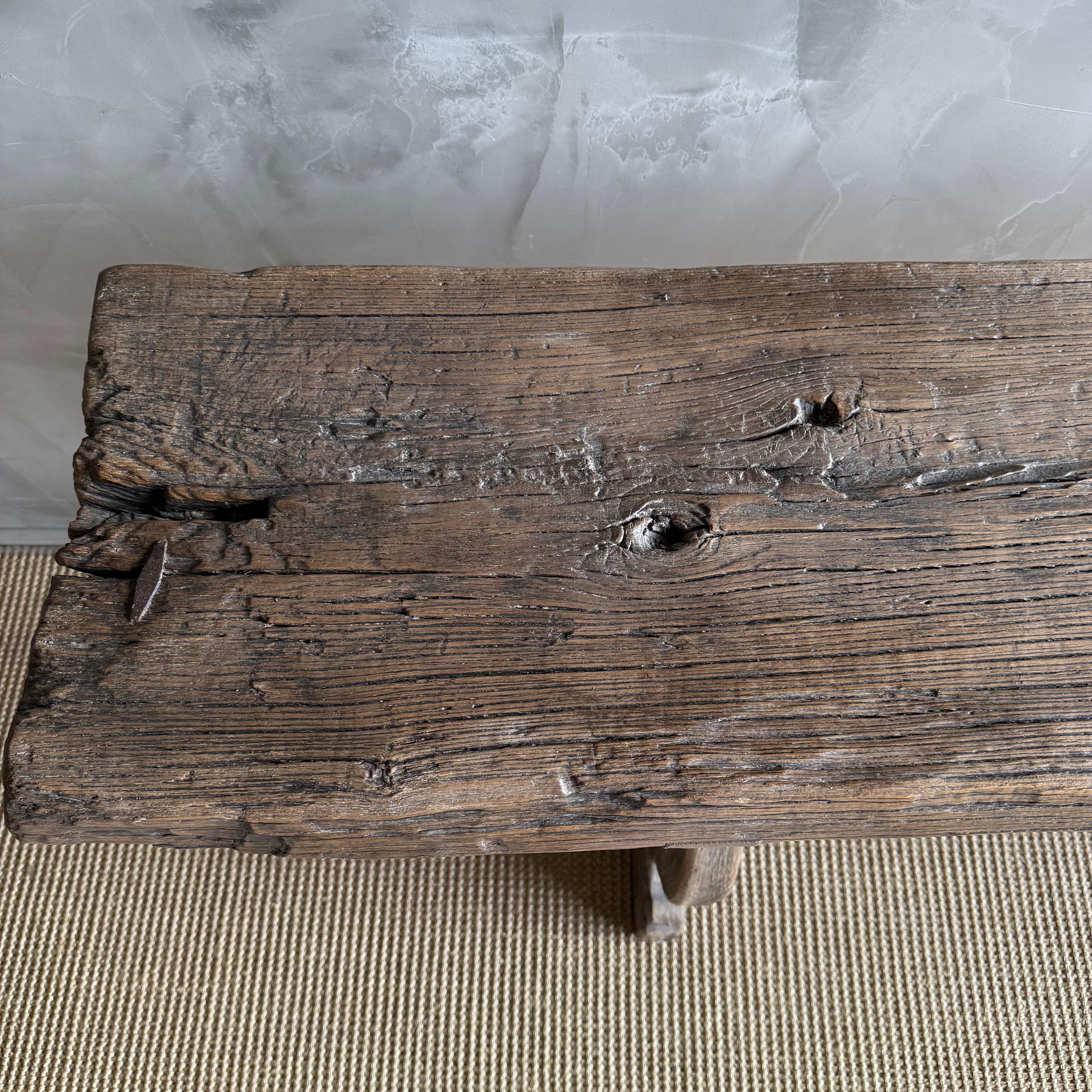 Vintage Elm Wood Console 97