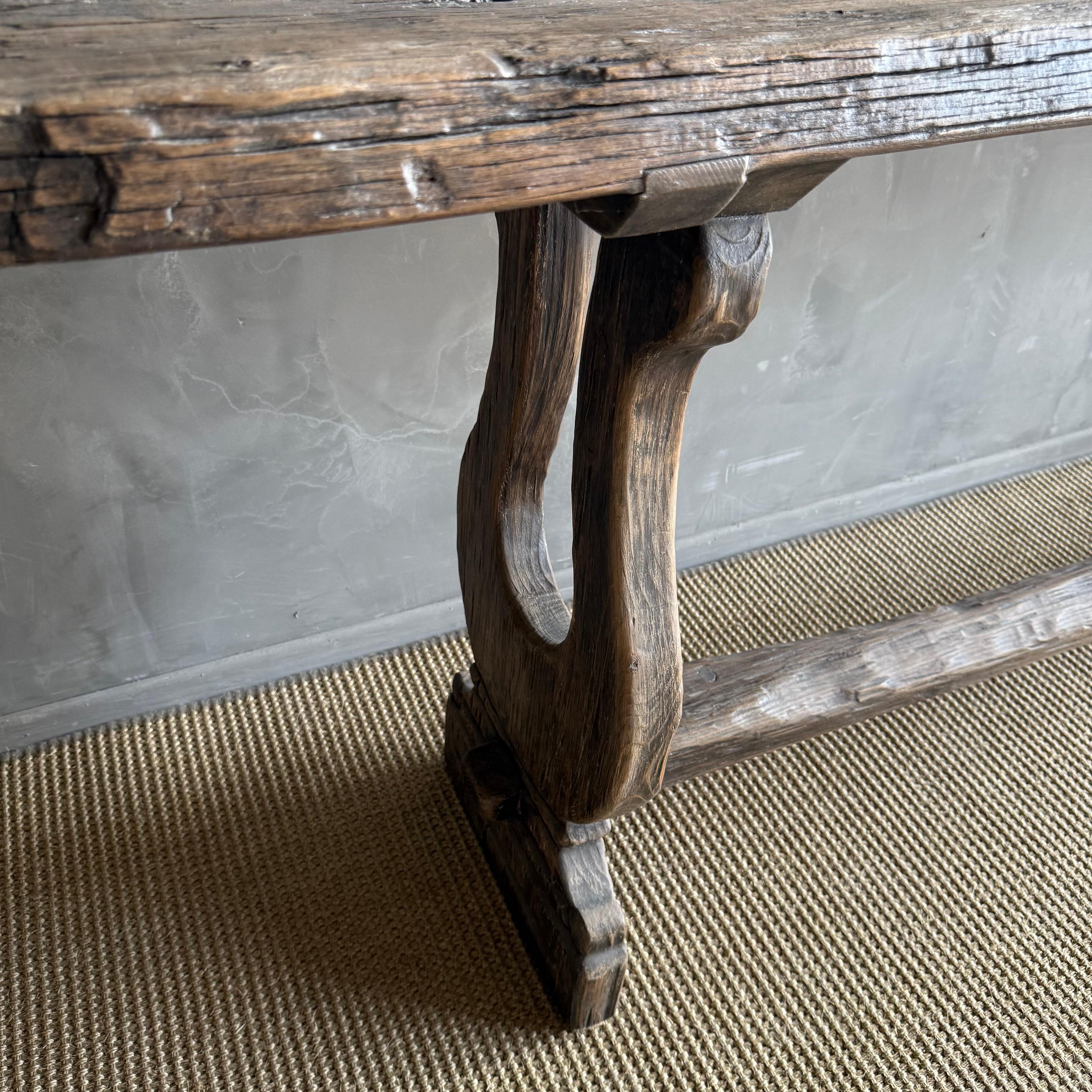 Vintage Elm Wood Console 97