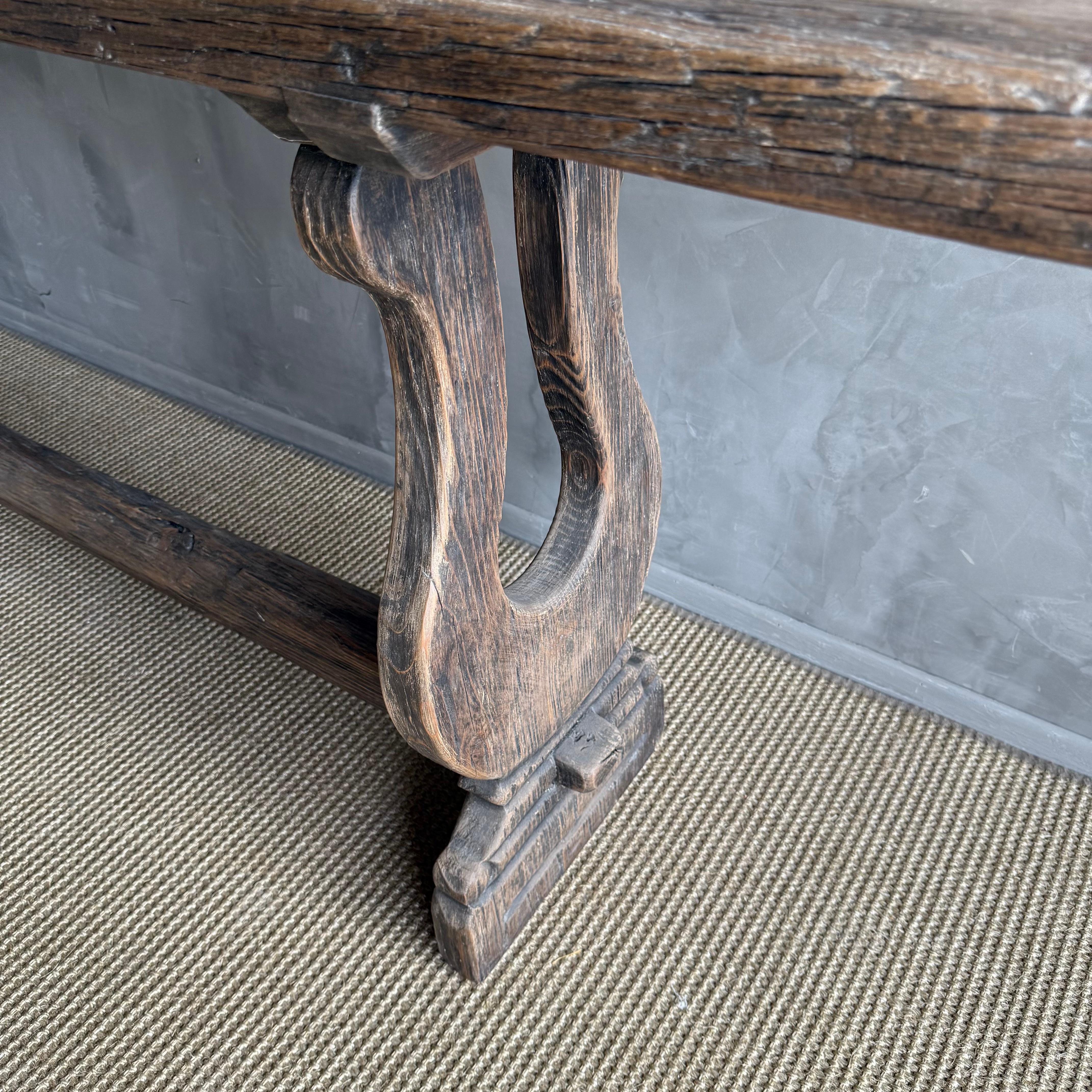 Vintage Elm Wood Console 97