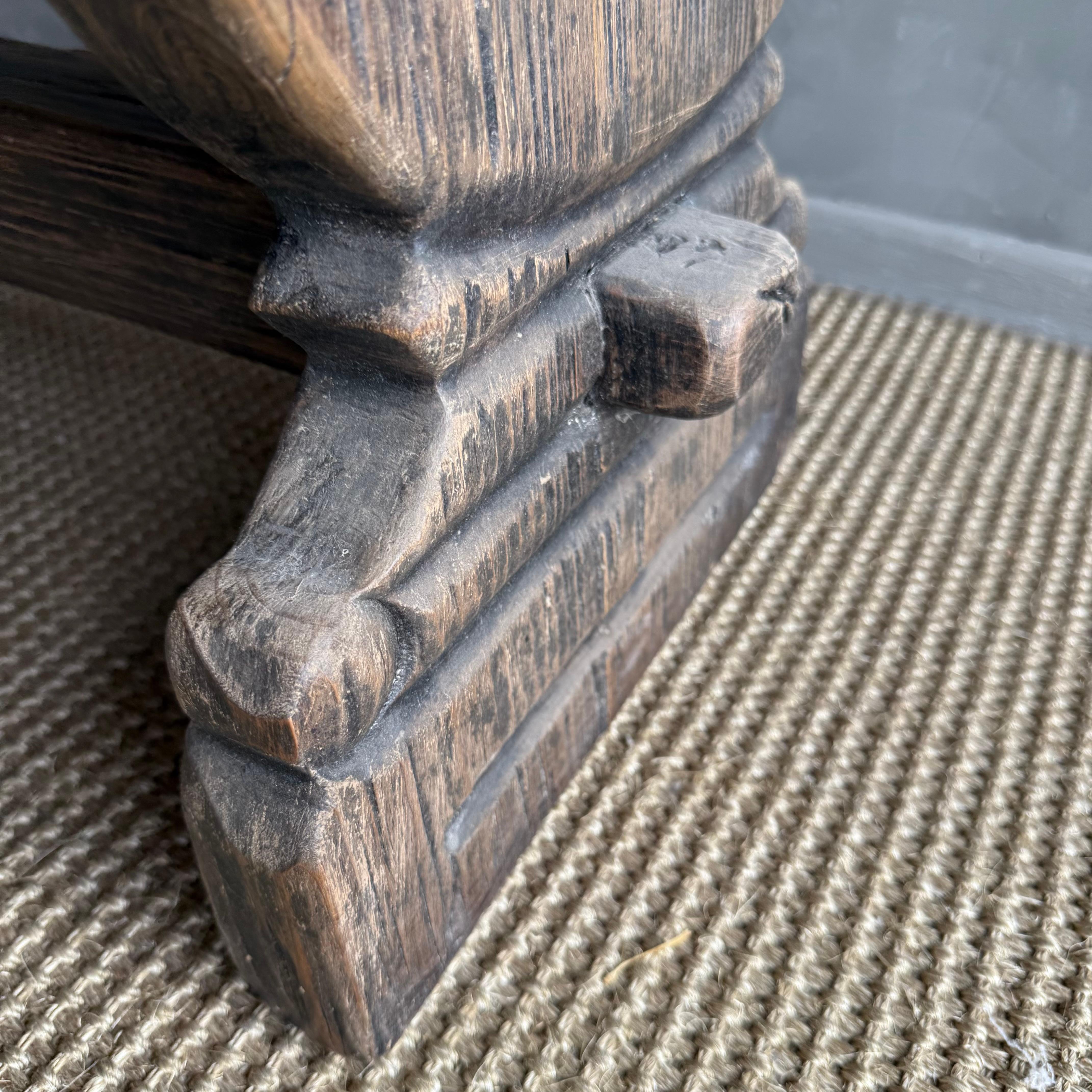 Vintage Elm Wood Console 97