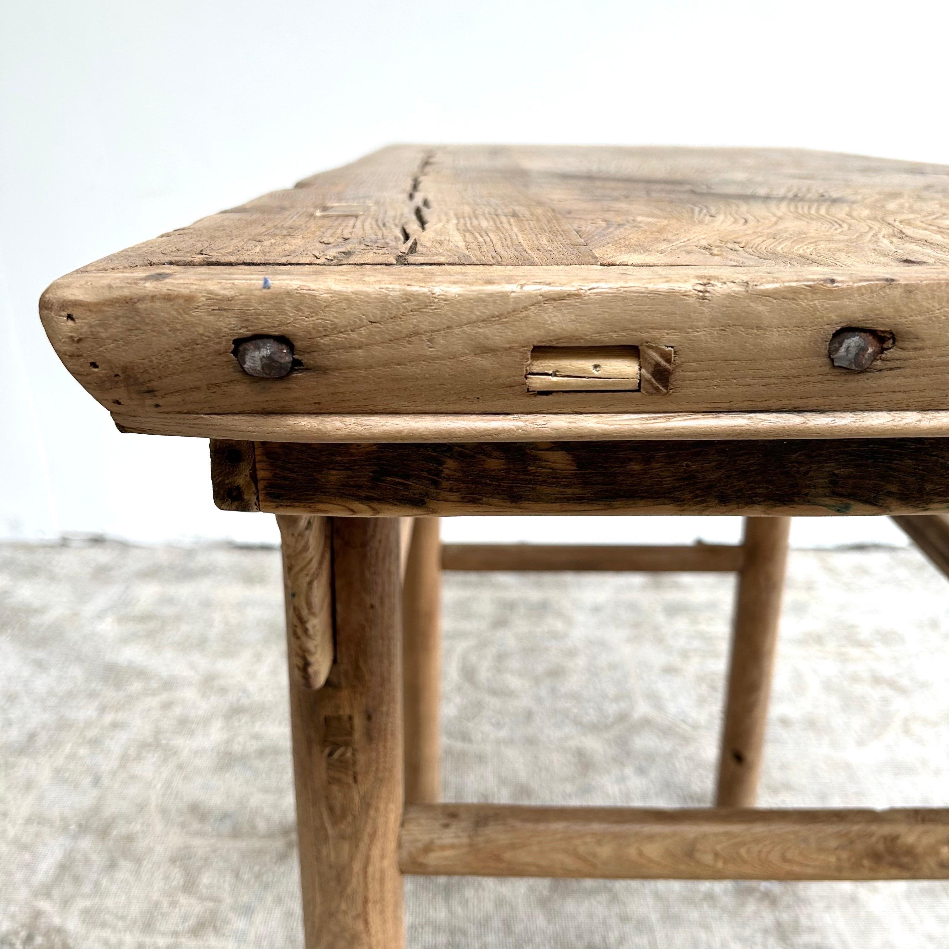 Vintage Elm Wood Console Table 37