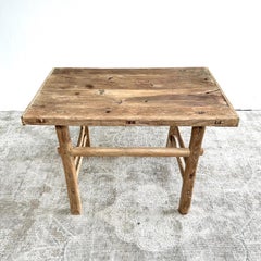 Vintage Elm Wood Console Table