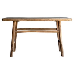 Tavolo consolle in legno d'olmo vintage 51"