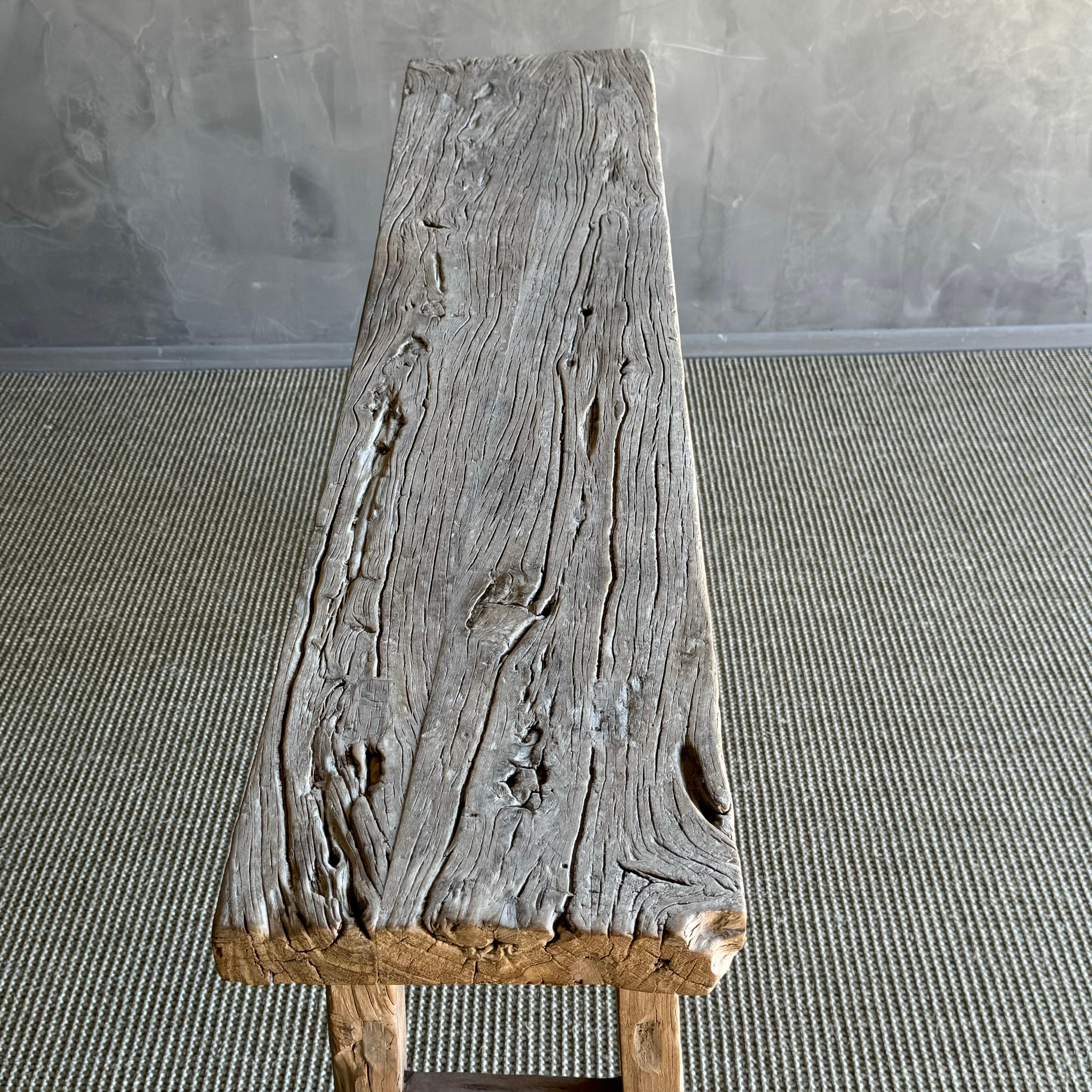 Vintage Elm Wood Console Table 67
