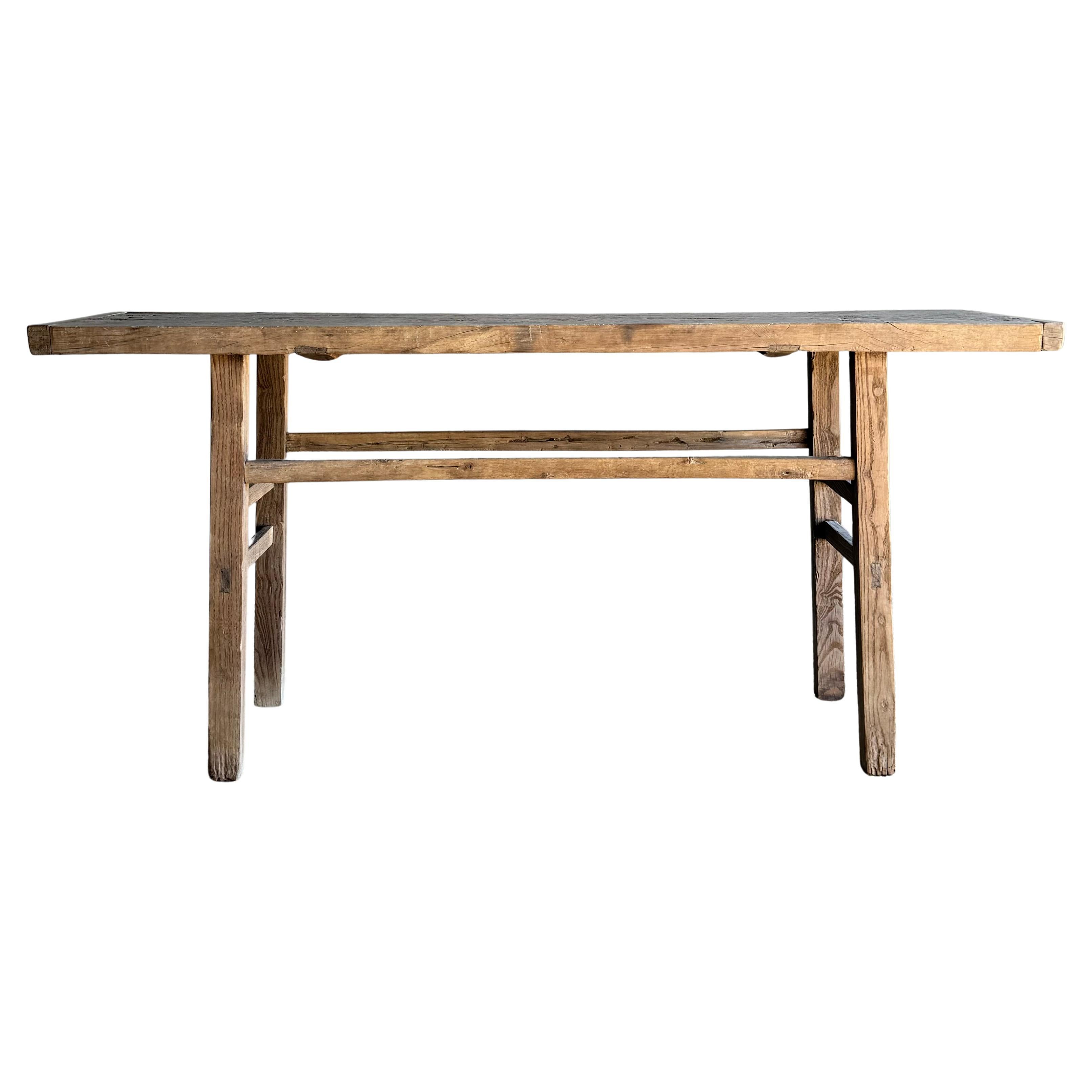 Tavolo consolle in legno di olmo vintage da 71,5 pollici