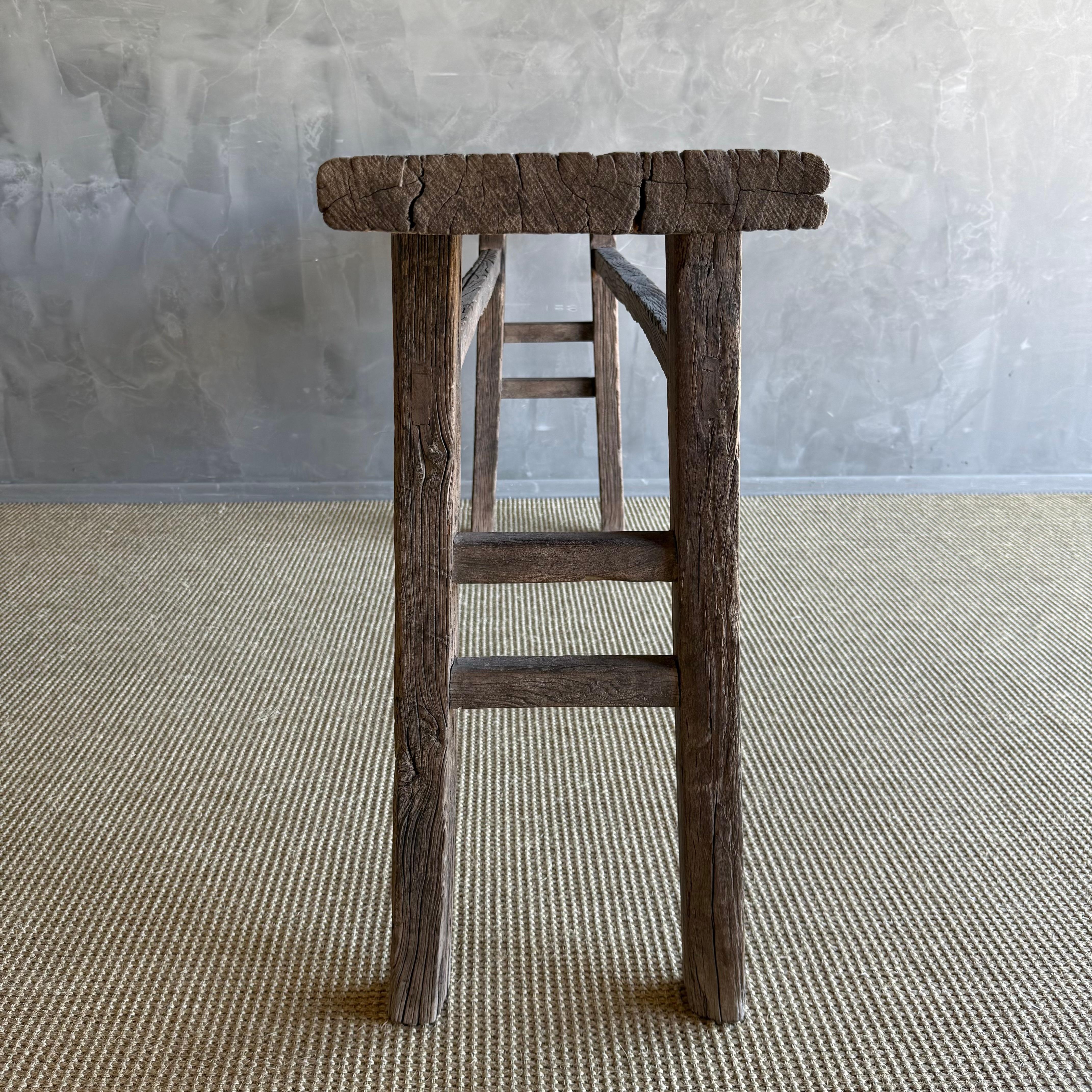 Table console vintage en bois d'orme 72