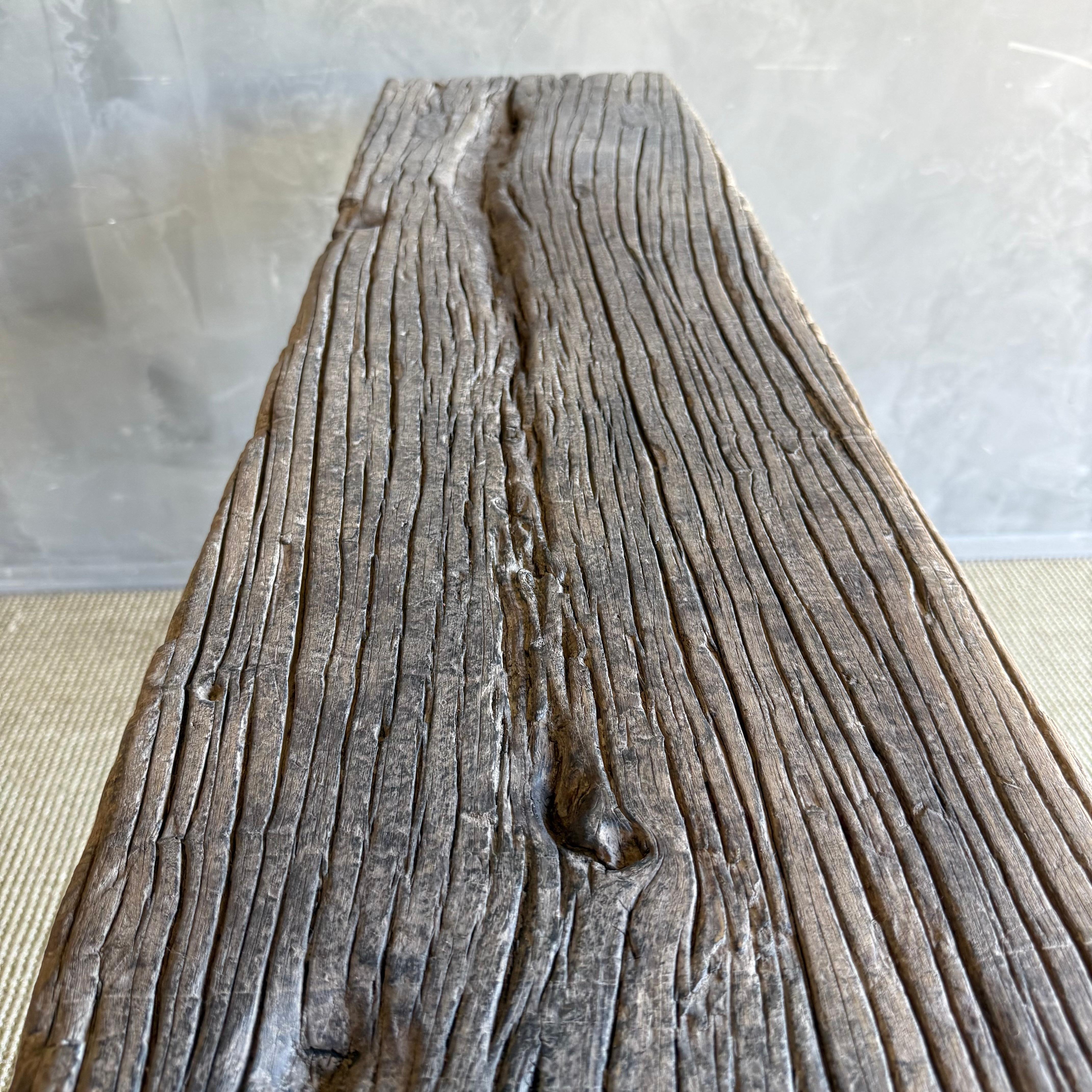 Table console vintage en bois d'orme 72