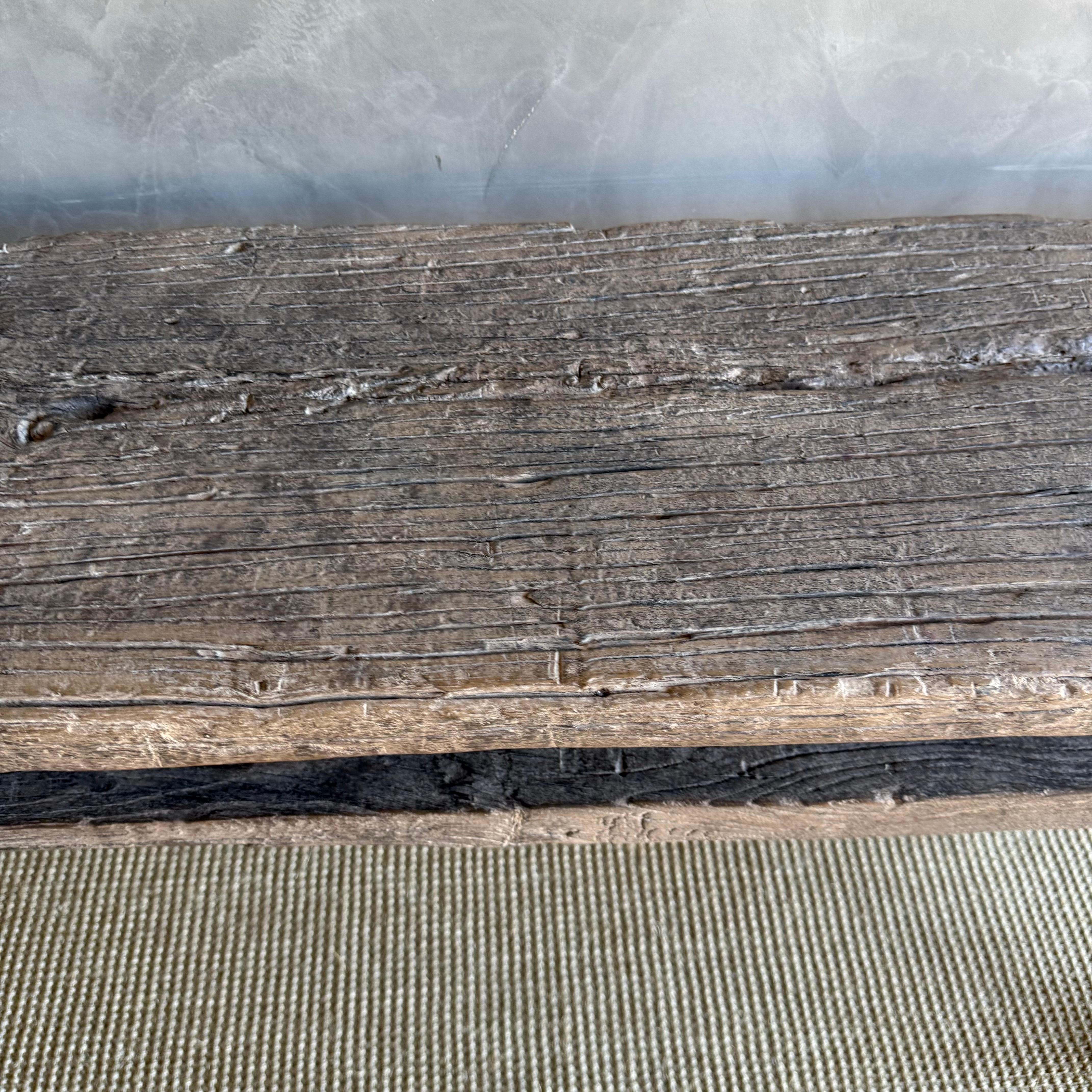 Table console vintage en bois d'orme 72