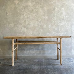 Vintage Elm Wood Console Table 75"