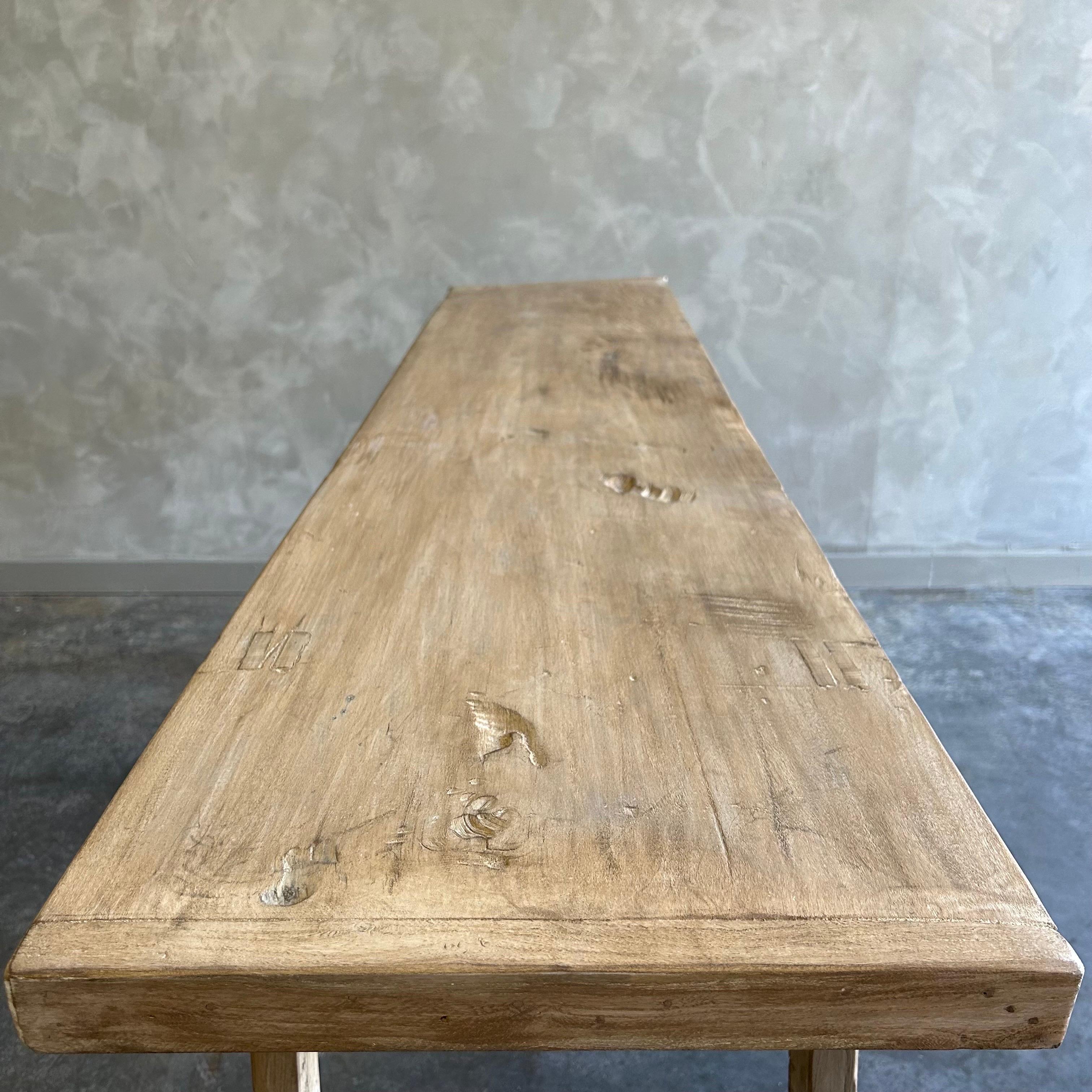 Vintage Elm Wood Console Table 75