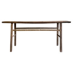 Vintage Elm Wood Console Table