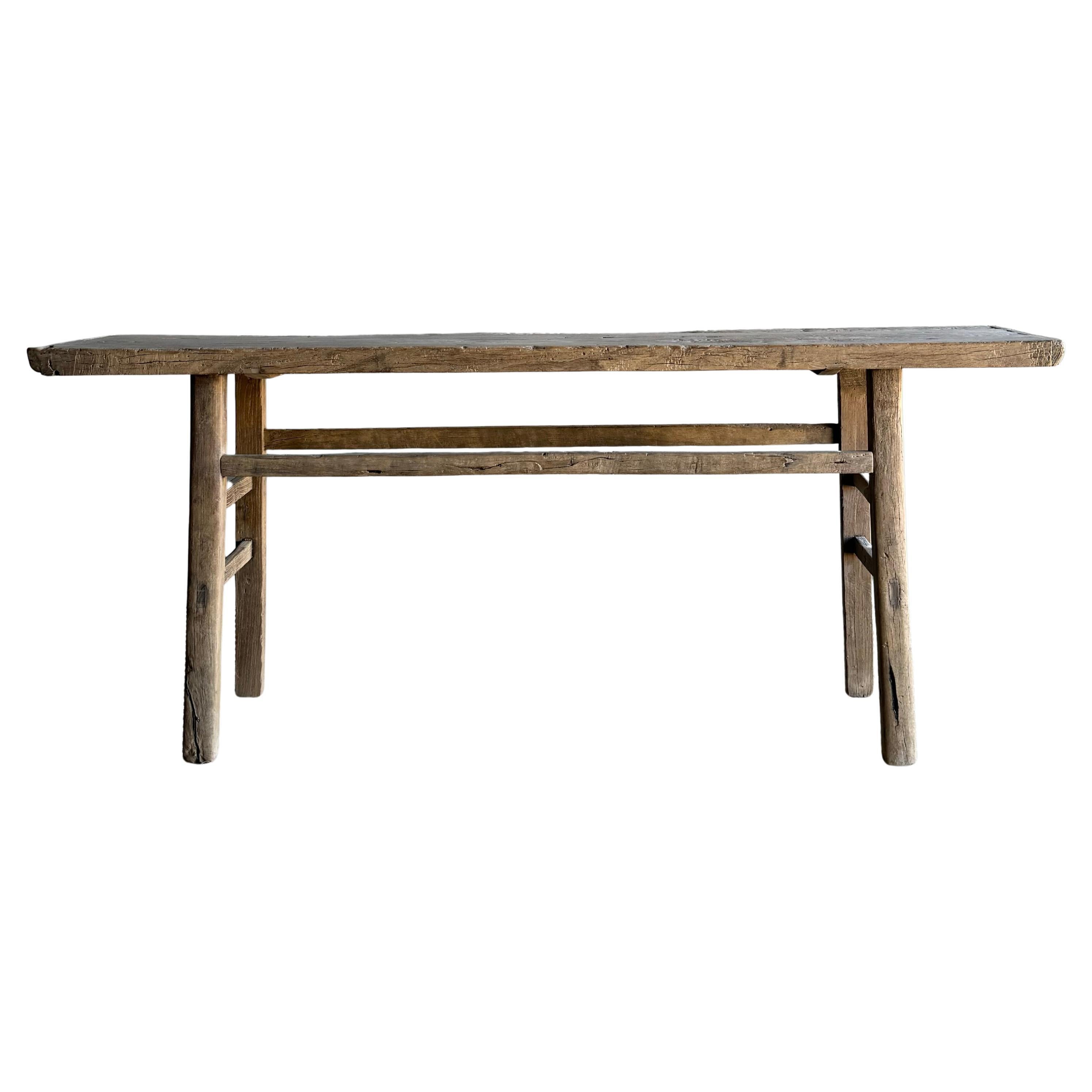 Tavolo consolle in legno di olmo vintage da 77 pollici