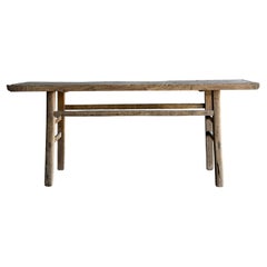 Tavolo consolle in legno di olmo vintage da 77 pollici