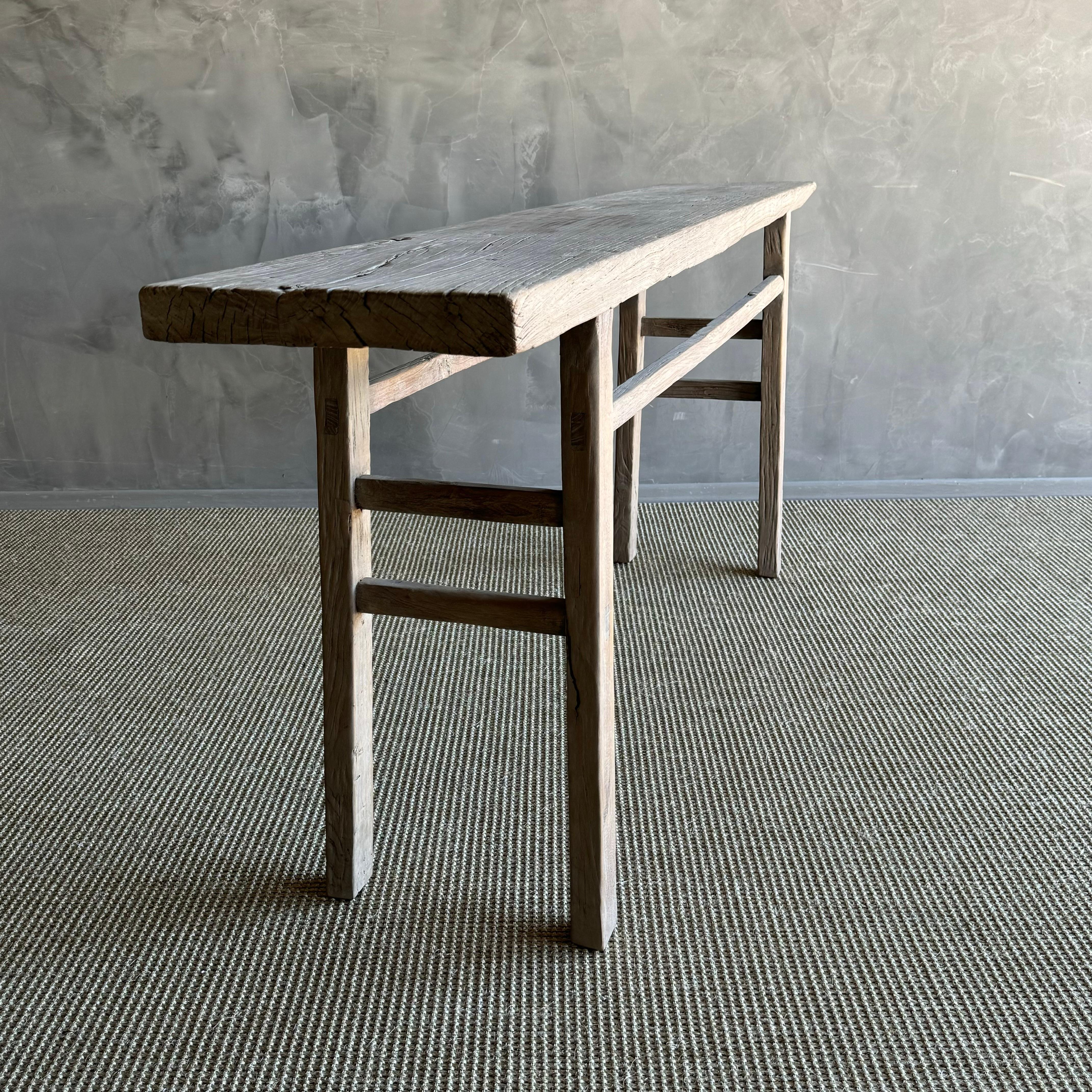 Olmo Tavolo consolle in legno di olmo vintage da 77,5 pollici