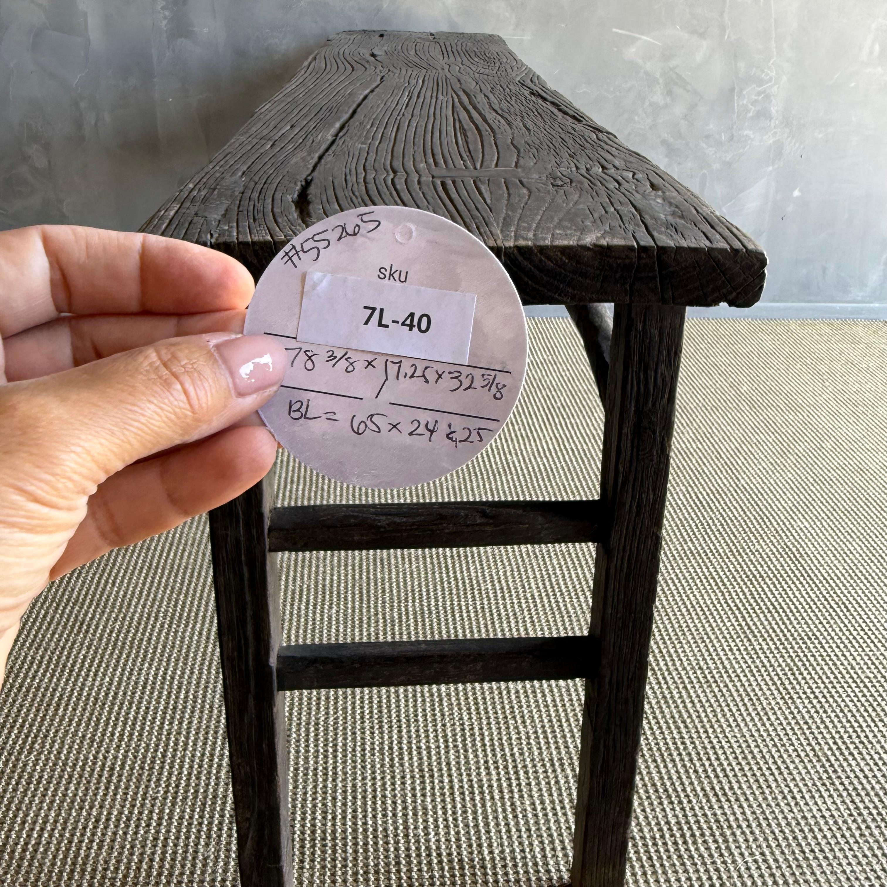 Mesa consola vintage de madera de olmo 78