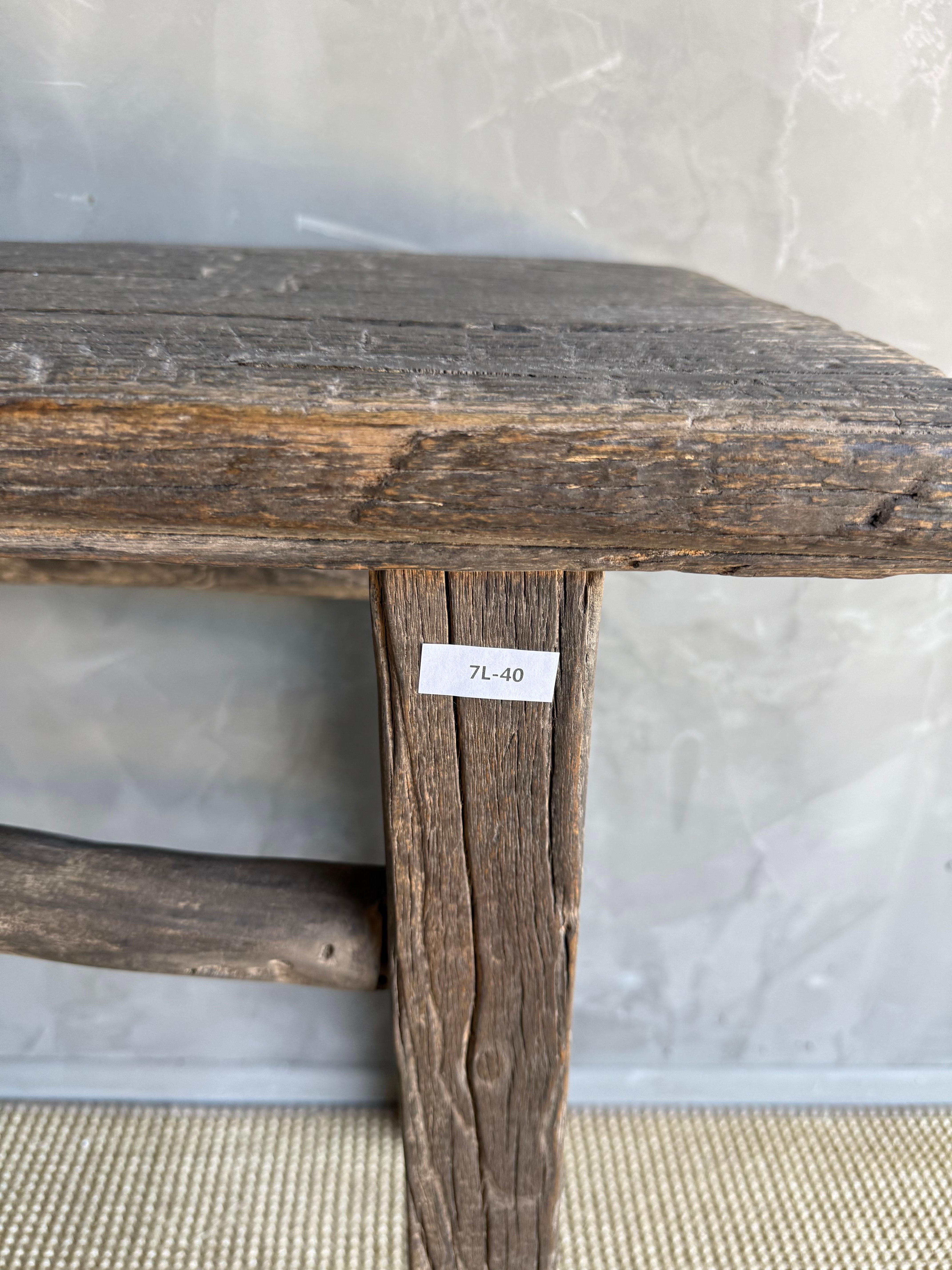 Mesa consola vintage de madera de olmo 78