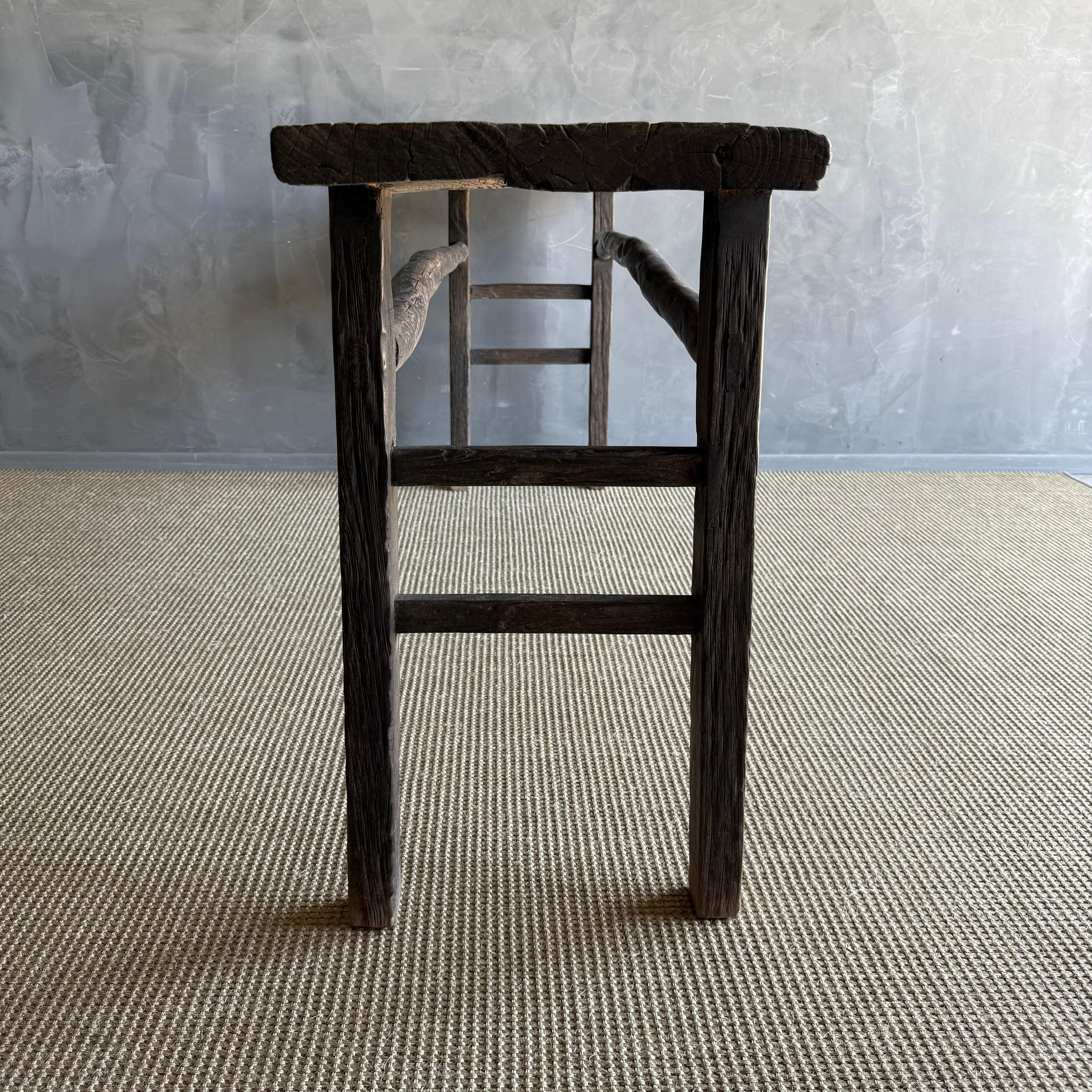 Mesa consola vintage de madera de olmo 78