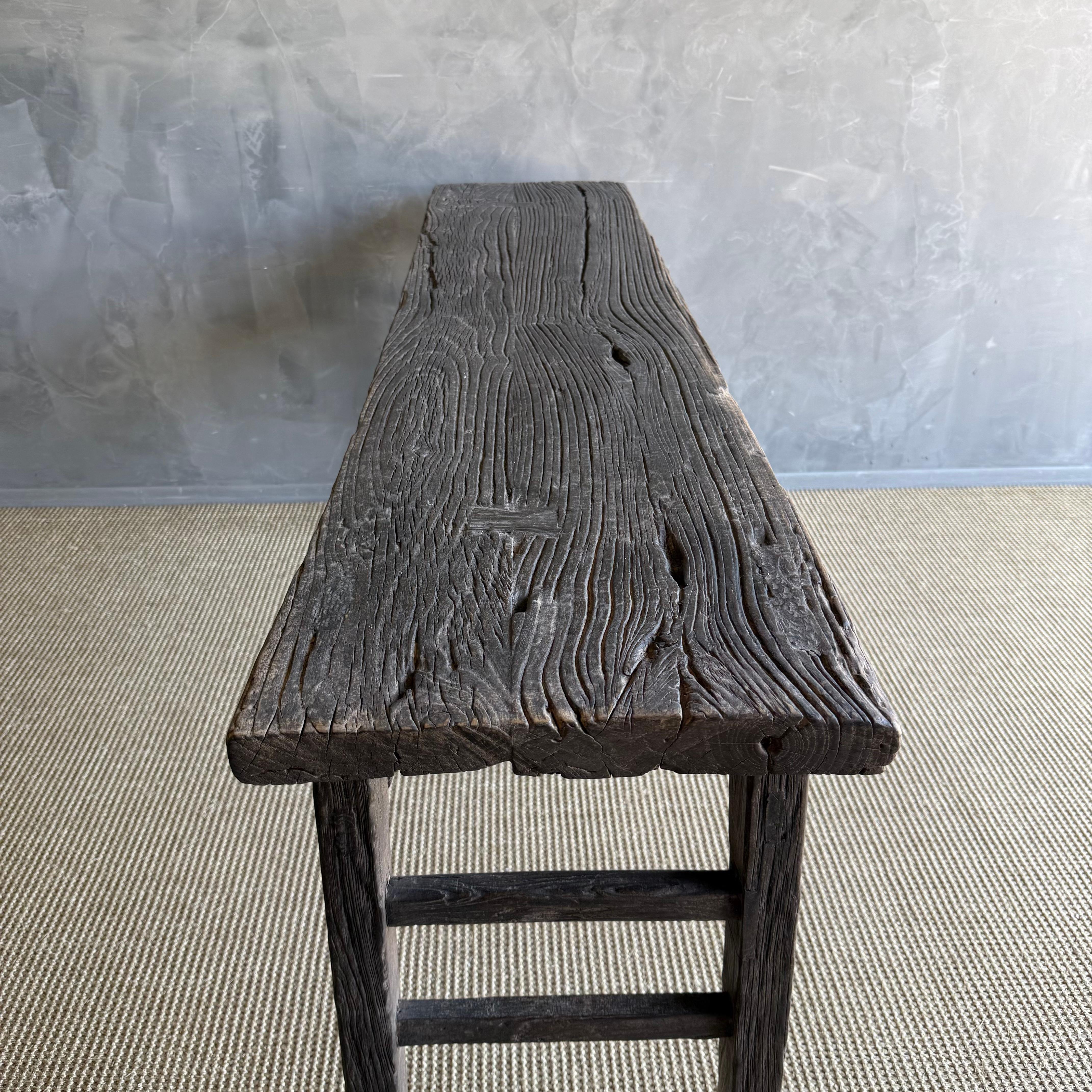 Mesa consola vintage de madera de olmo 78