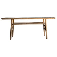 Vintage Elm Wood Console Table 79.5"
