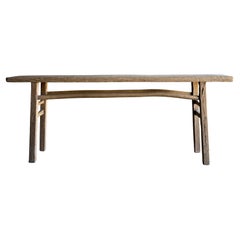 Mesa consola de madera de olmo vintage 81