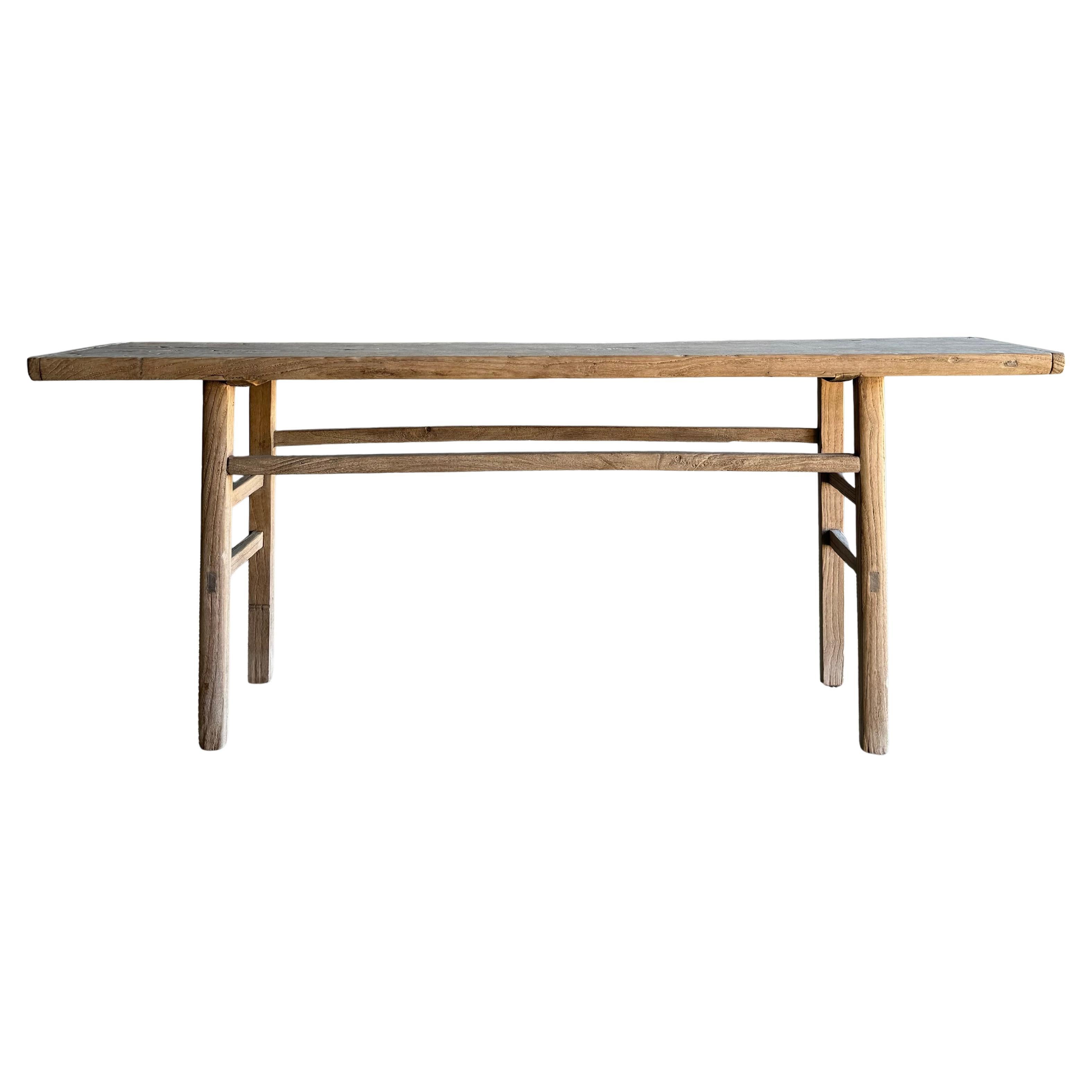 Tavolo consolle in legno di olmo vintage da 81 pollici