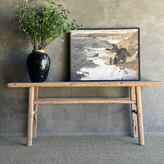 Vintage Elm Wood Console Table 81.5"