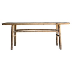 Vintage Elm Wood Console Table 81.5"
