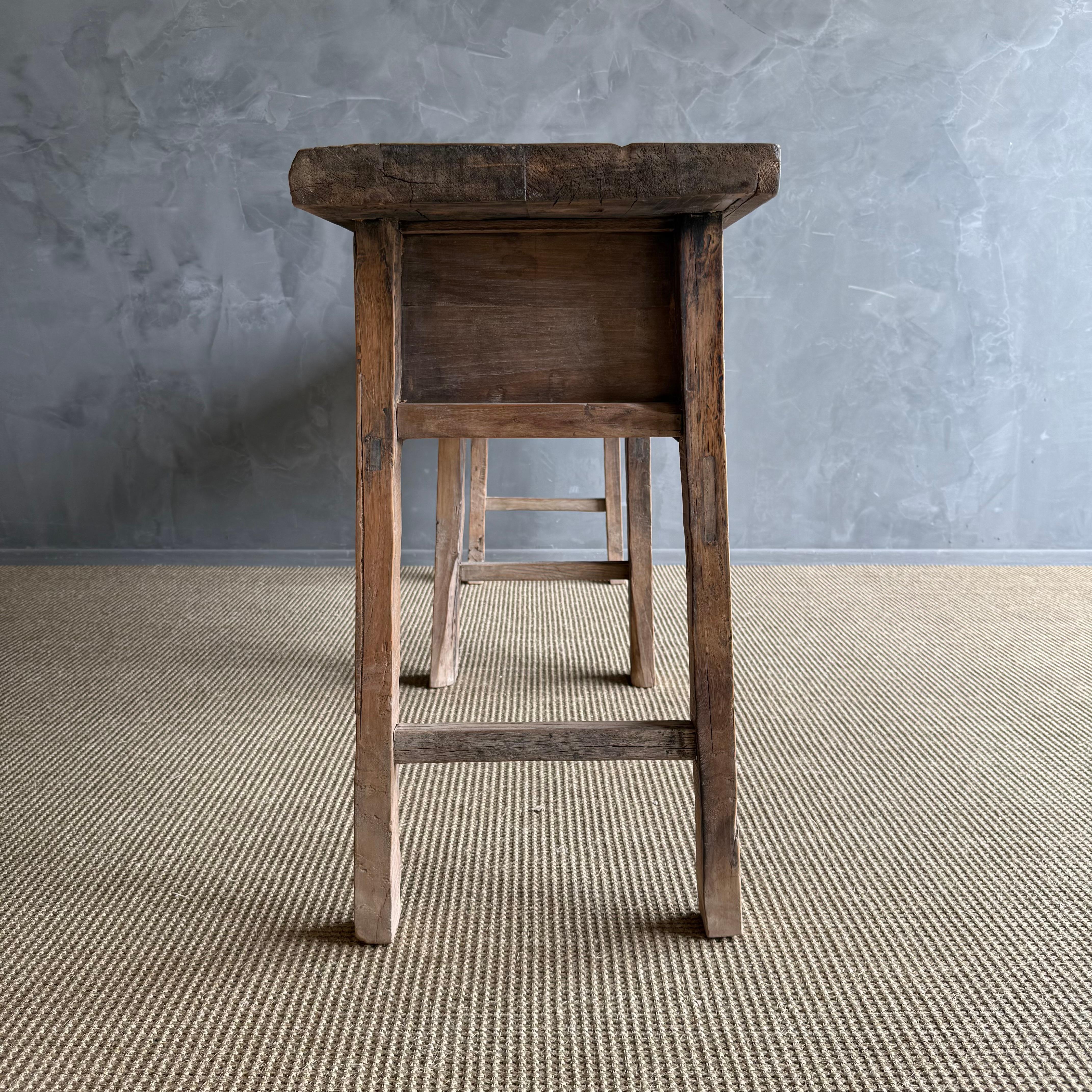 Table console vintage en bois d'orme 82.5