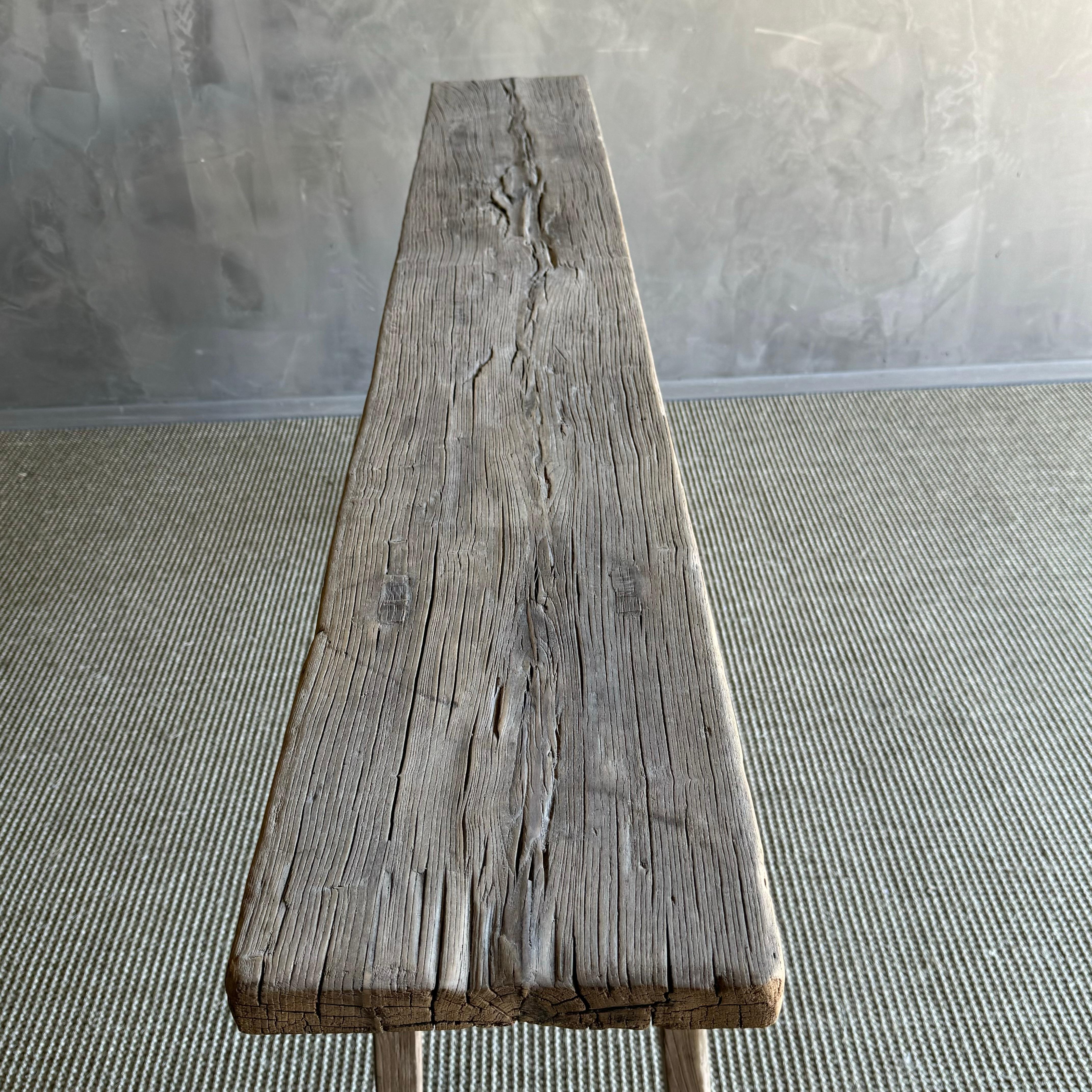 Tavolo consolle in legno di olmo vintage da 84 pollici 1