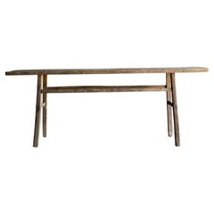 Tavolo consolle in legno di olmo vintage da 84 pollici