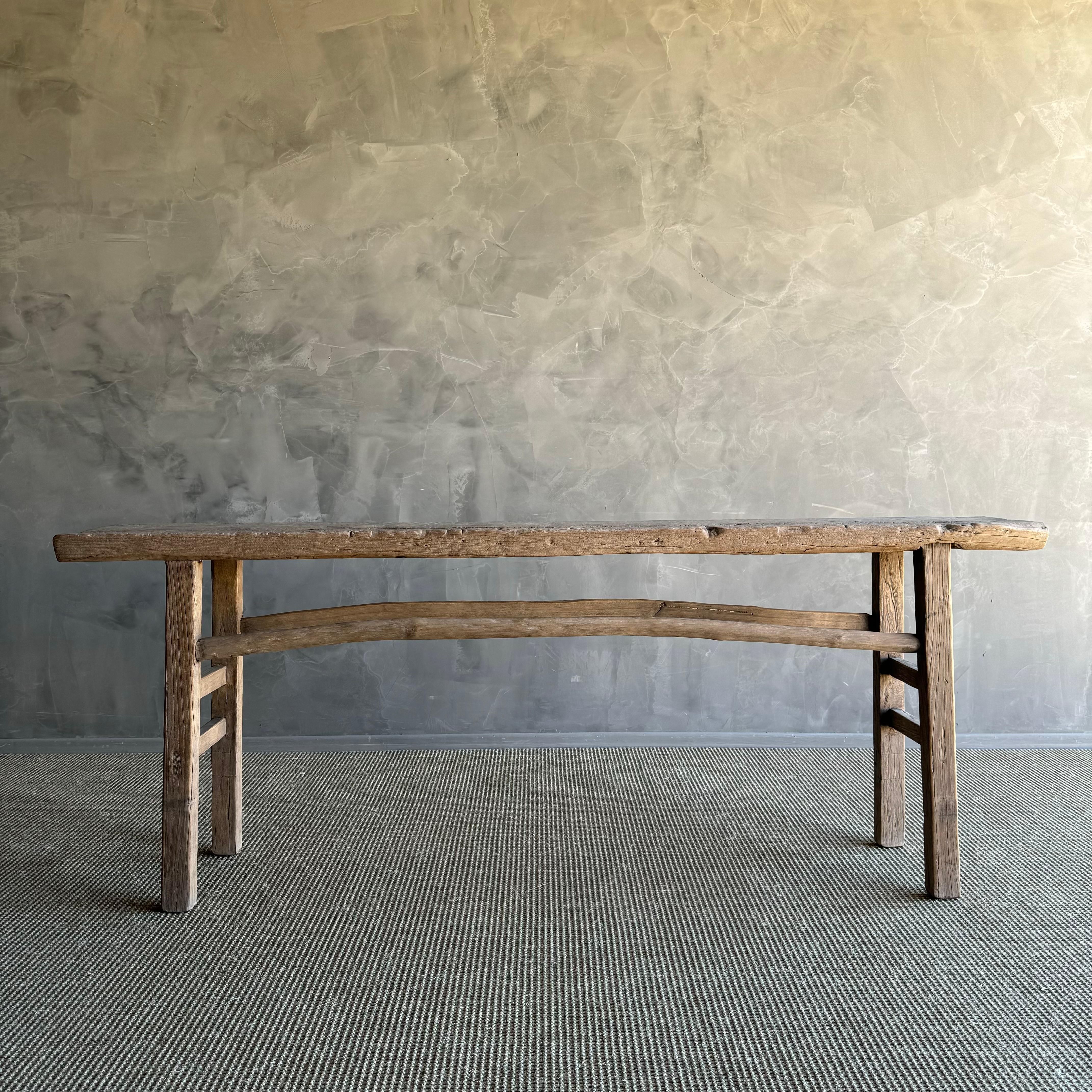Tavolo consolle in legno di olmo vintage da 86 pollici In condizioni buone a Old Town Orange, CA