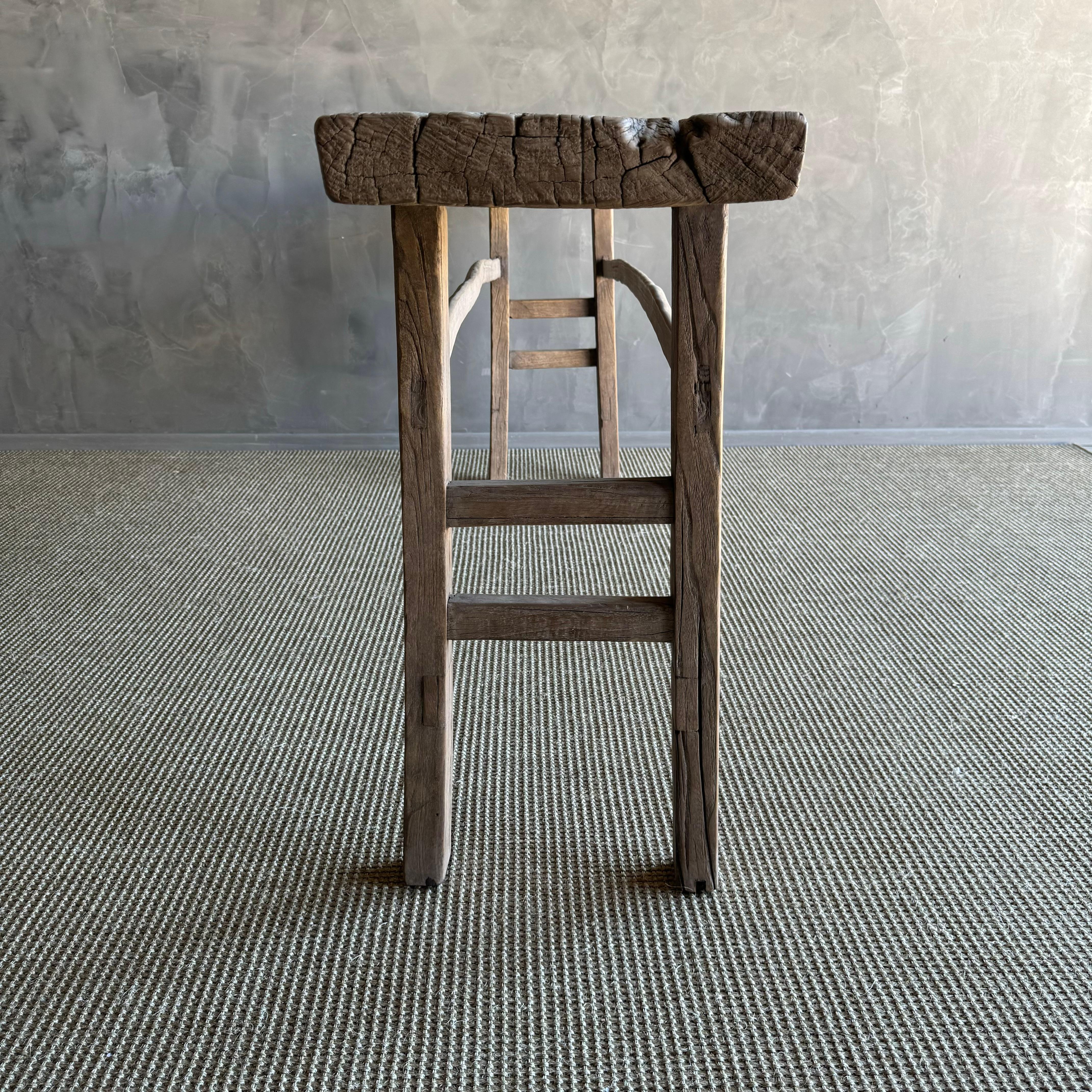 Tavolo consolle in legno di olmo vintage da 86 pollici 1