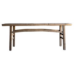 Tavolo consolle in legno di olmo vintage da 86 pollici