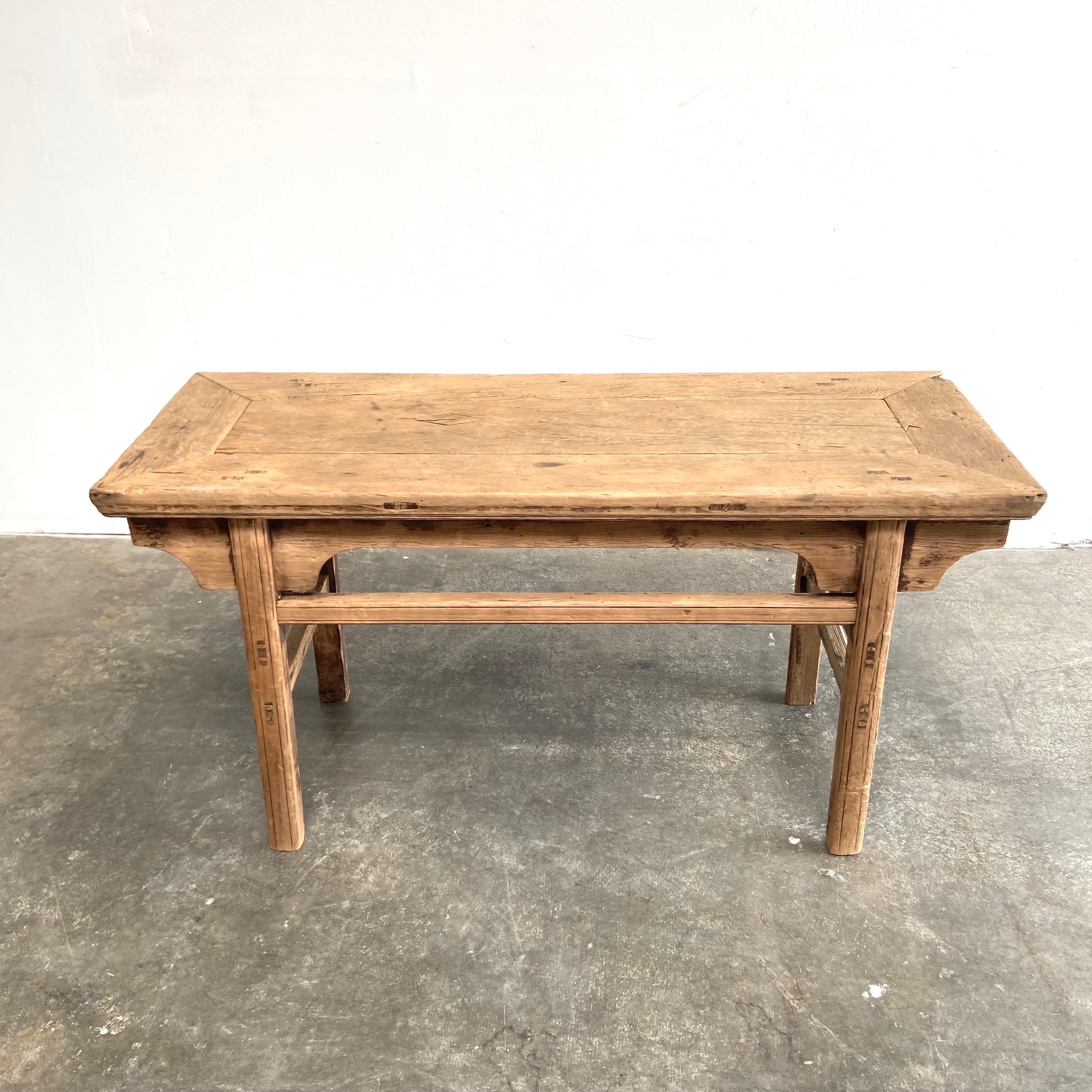 Vintage Antique Elm Wood console table Made from Vintage reclaimed elm wood. Beautiful antique patina, with weathering and age, these are solid and sturdy ready for daily use, use as a entry table, sofa table or console in a dining room. Great in a