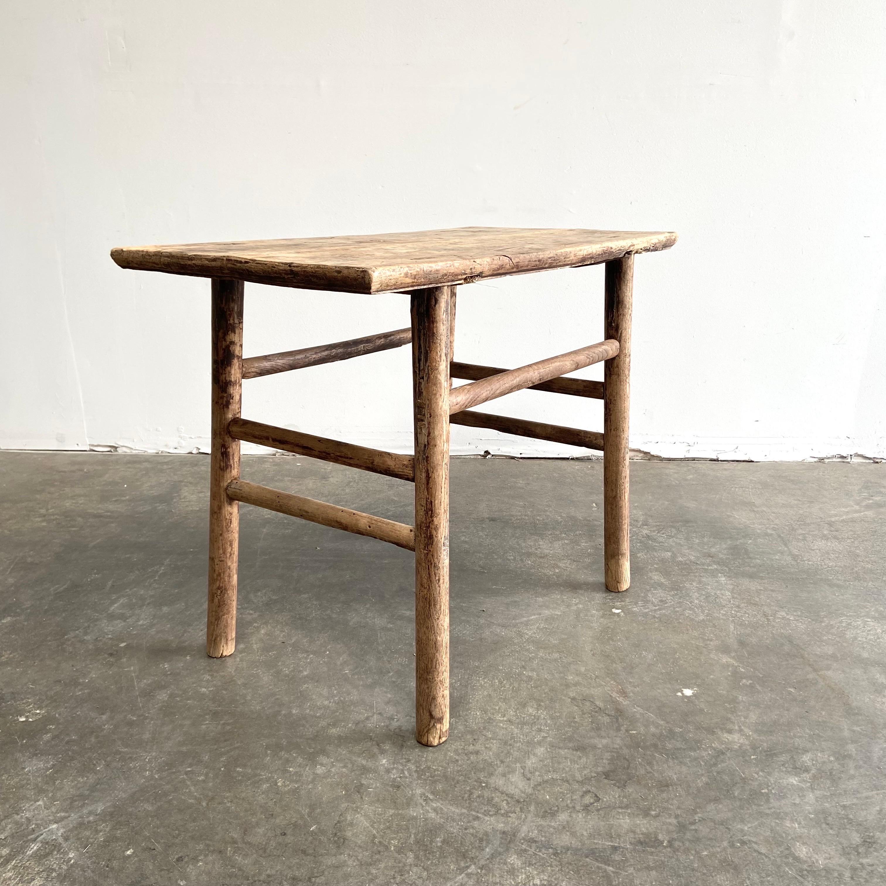 Vintage antique elm wood console table.
Beautiful antique patina, with weathering and age, these are solid and sturdy ready for daily use, use as an entry table, sofa table or console in a dining room. Great in a living room with baskets or