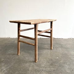 Vintage Elm Wood Console Table
