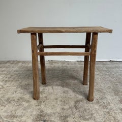 Vintage Elm Wood Console Table