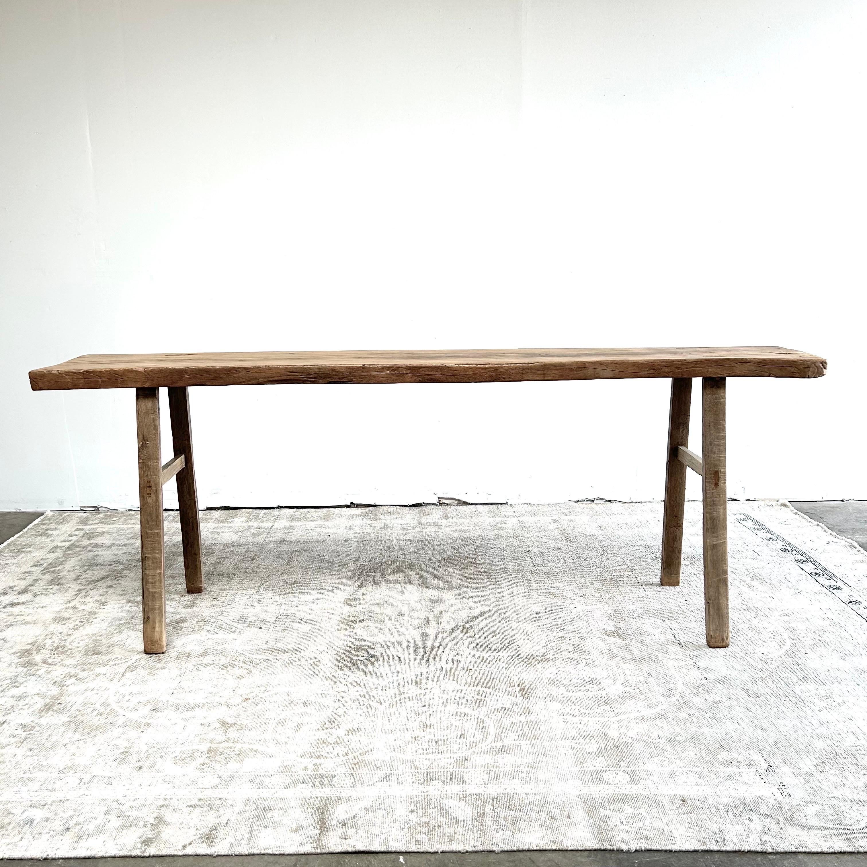 Vieille table console en bois d'orme Bon état - En vente à Brea, CA