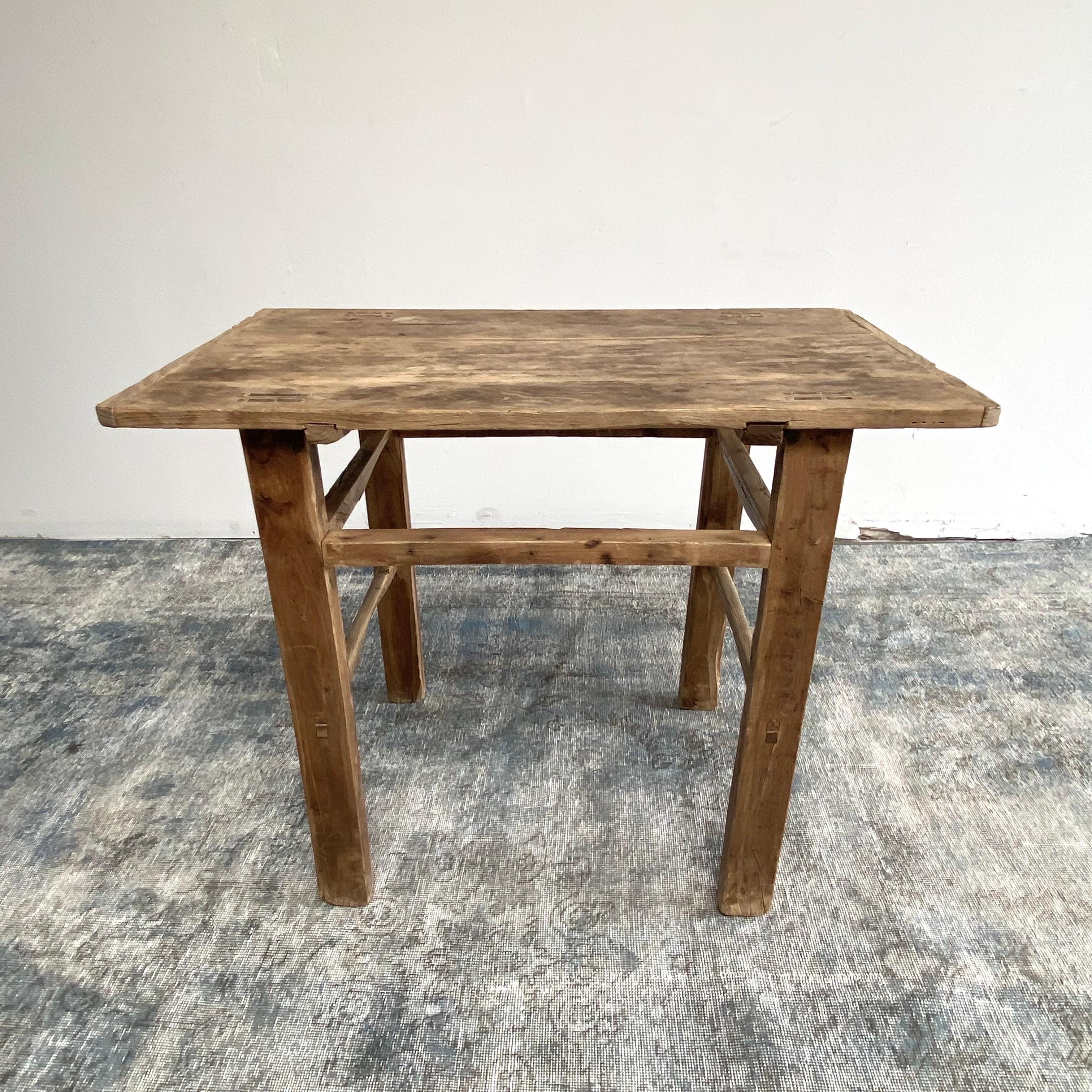 Orme Table console vintage en bois d'orme