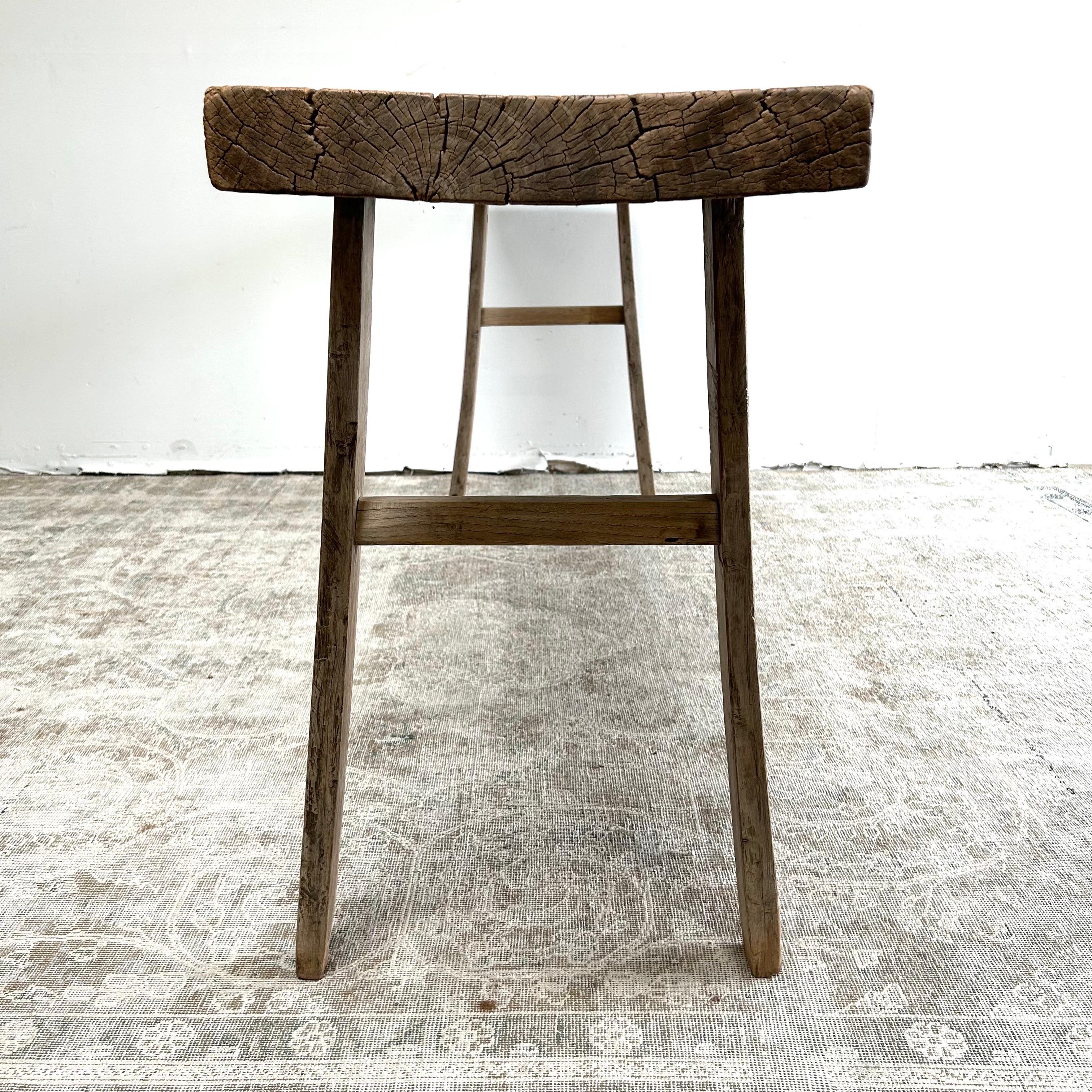 Orme Vieille table console en bois d'orme en vente