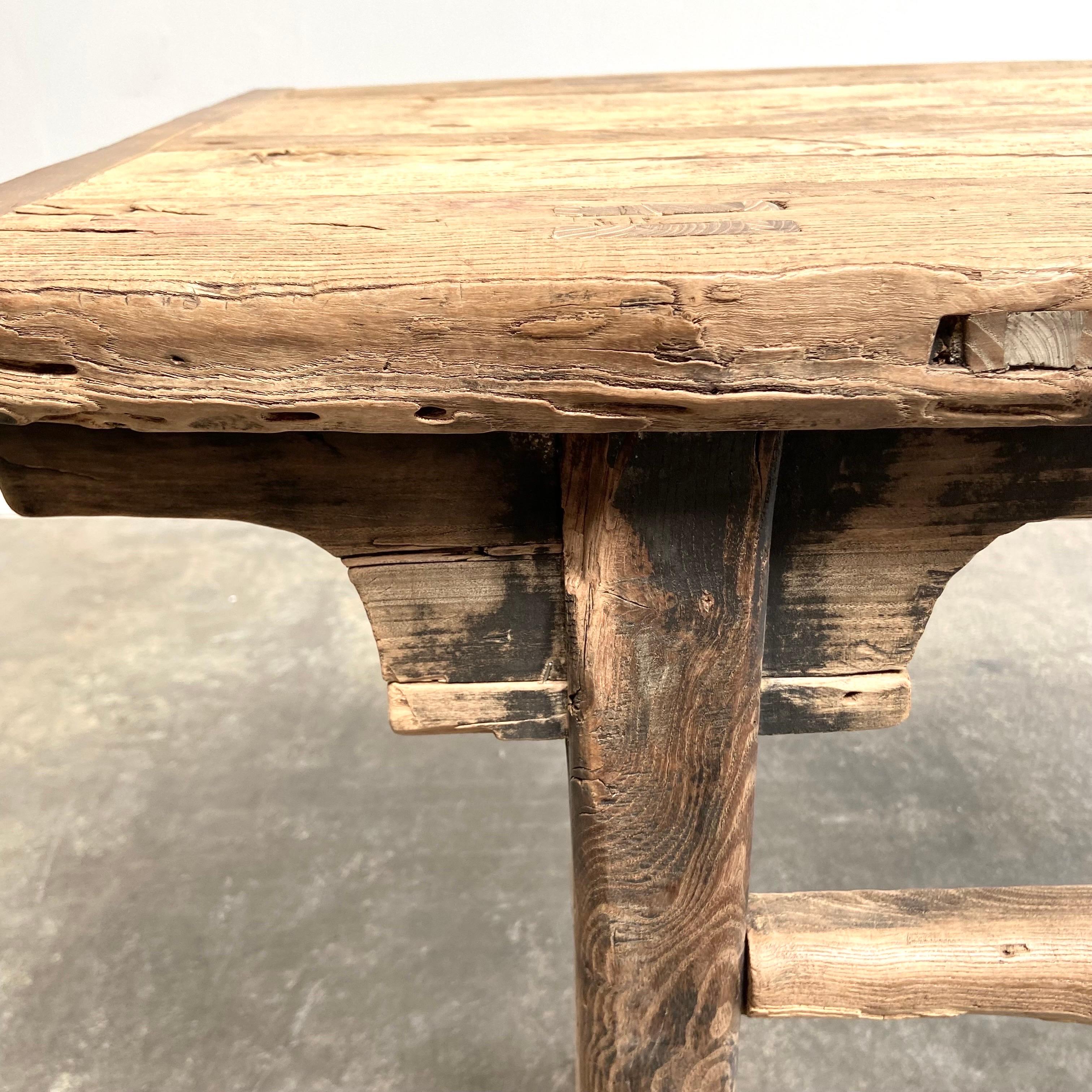Table console vintage en bois d'orme en vente 2