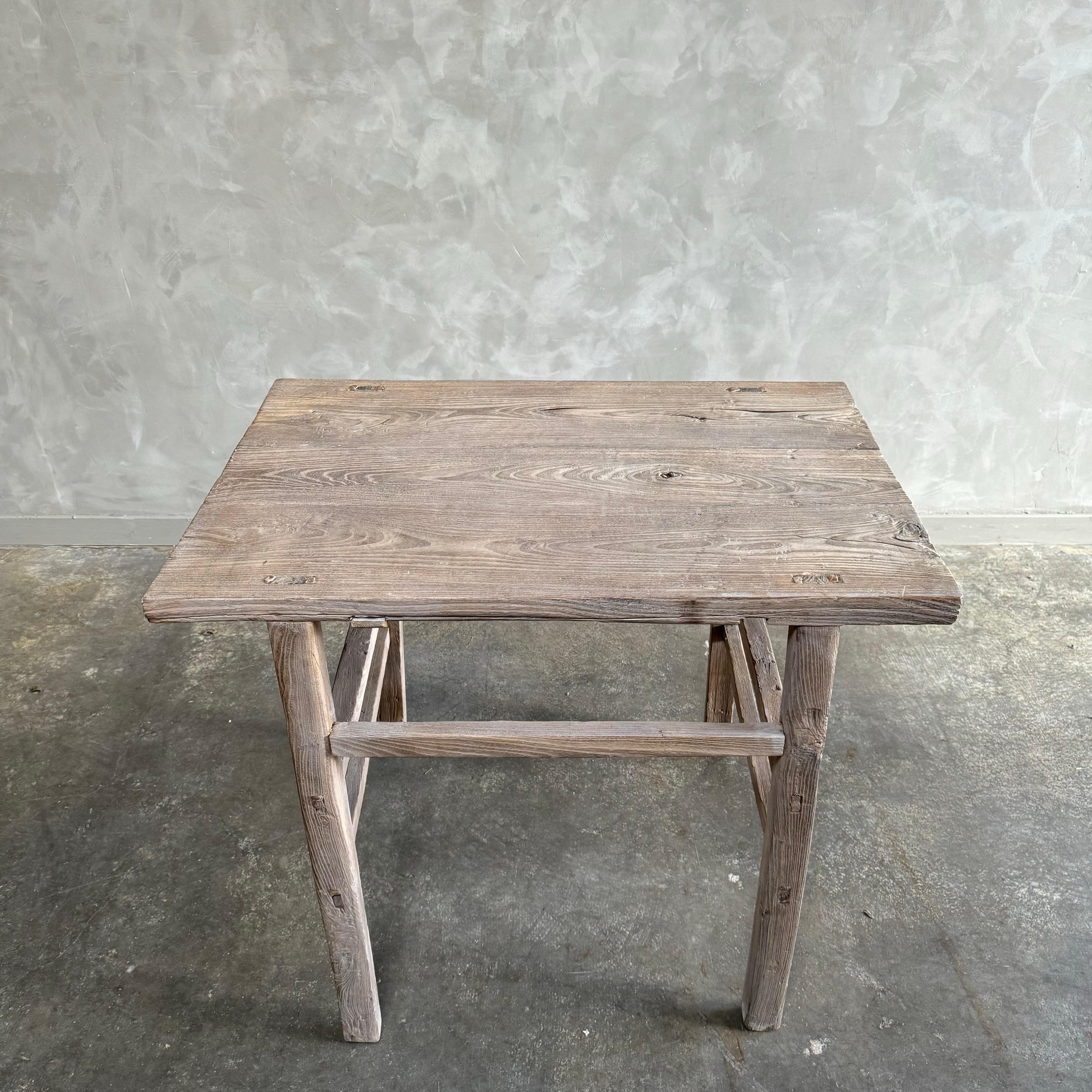 Vintage Elm Wood Console Table For Sale 1