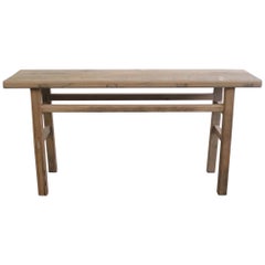 Vintage Elm Wood Console Table